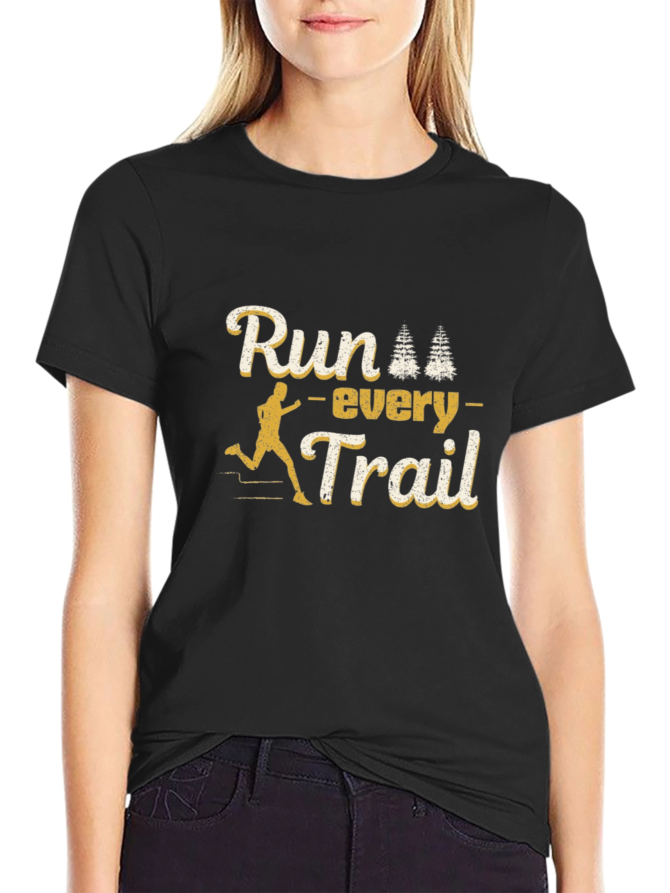Black Run Every Trail Black Graphic Tee view 2
