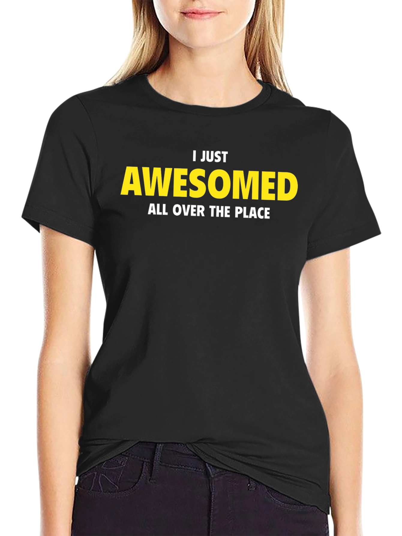 Black Awesomed All Over Graphic T-Shirt view 2
