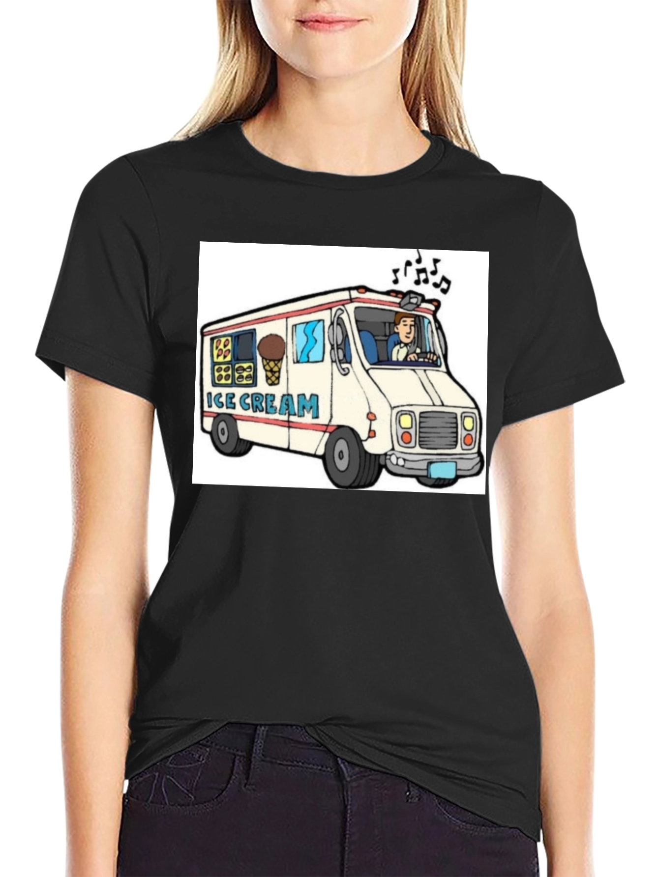 Black Ice Cream Truck Graphic Tee - Fun Summer Shirt view 2