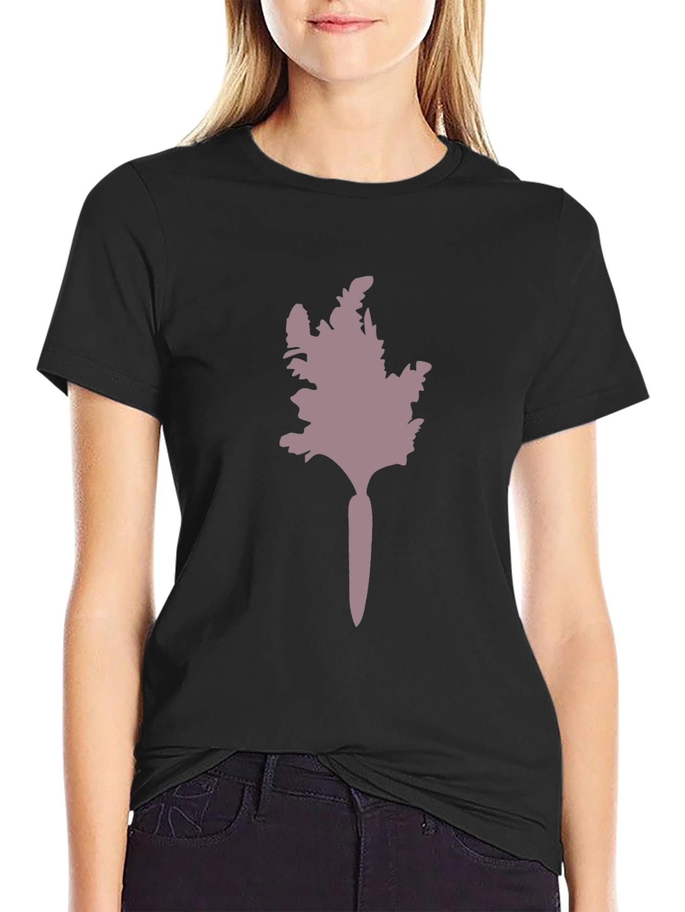 Black Unique Tree Graphic Black T-Shirt view 2