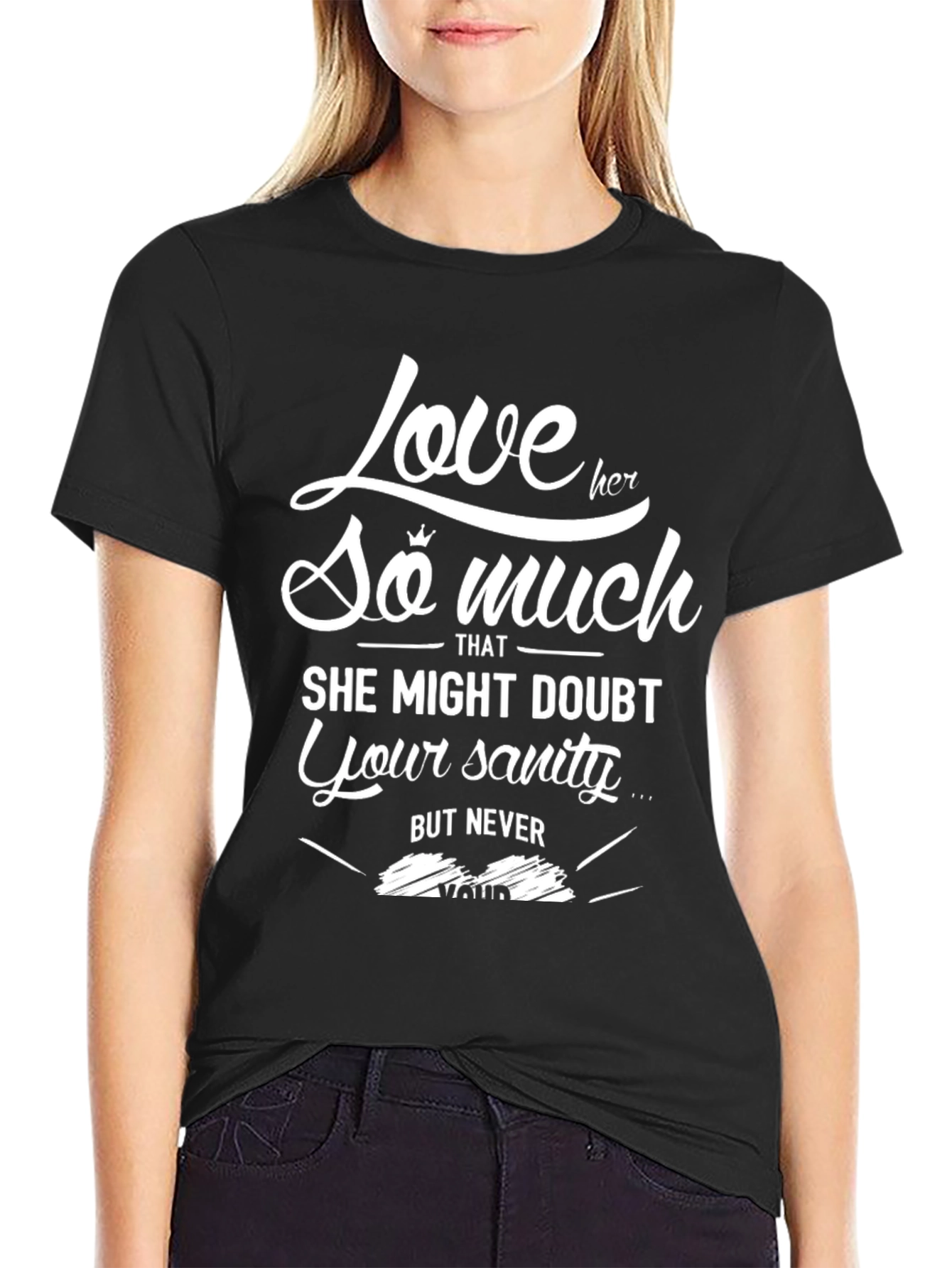Black Love Her So Much Graphic Tee - Mens view 2