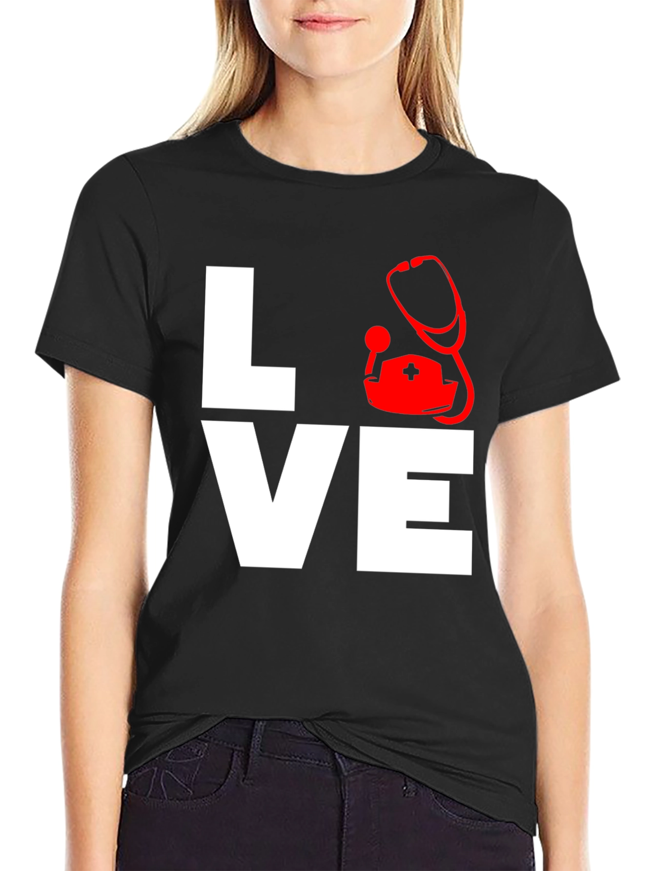Black Nurse Love Graphic T-Shirt view 2