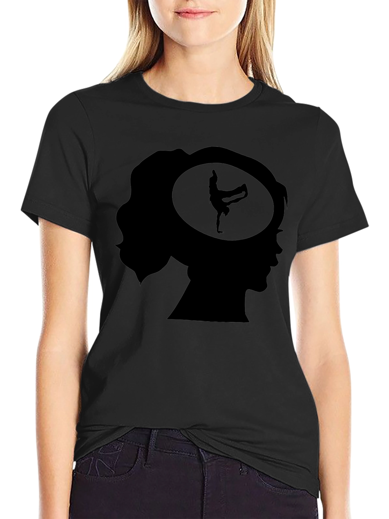 Black Breakdancer Mind T-Shirt - Black Graphic Tee view 2