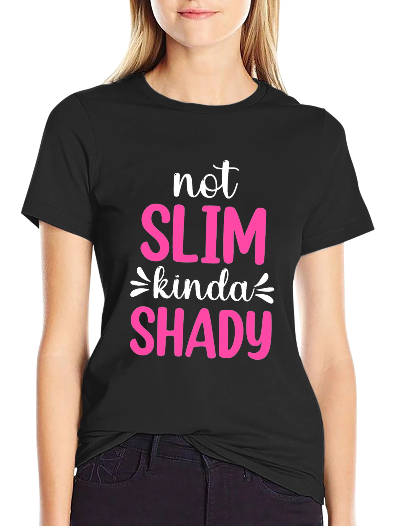 Black Not Slim Kinda Shady Graphic Tee view 2