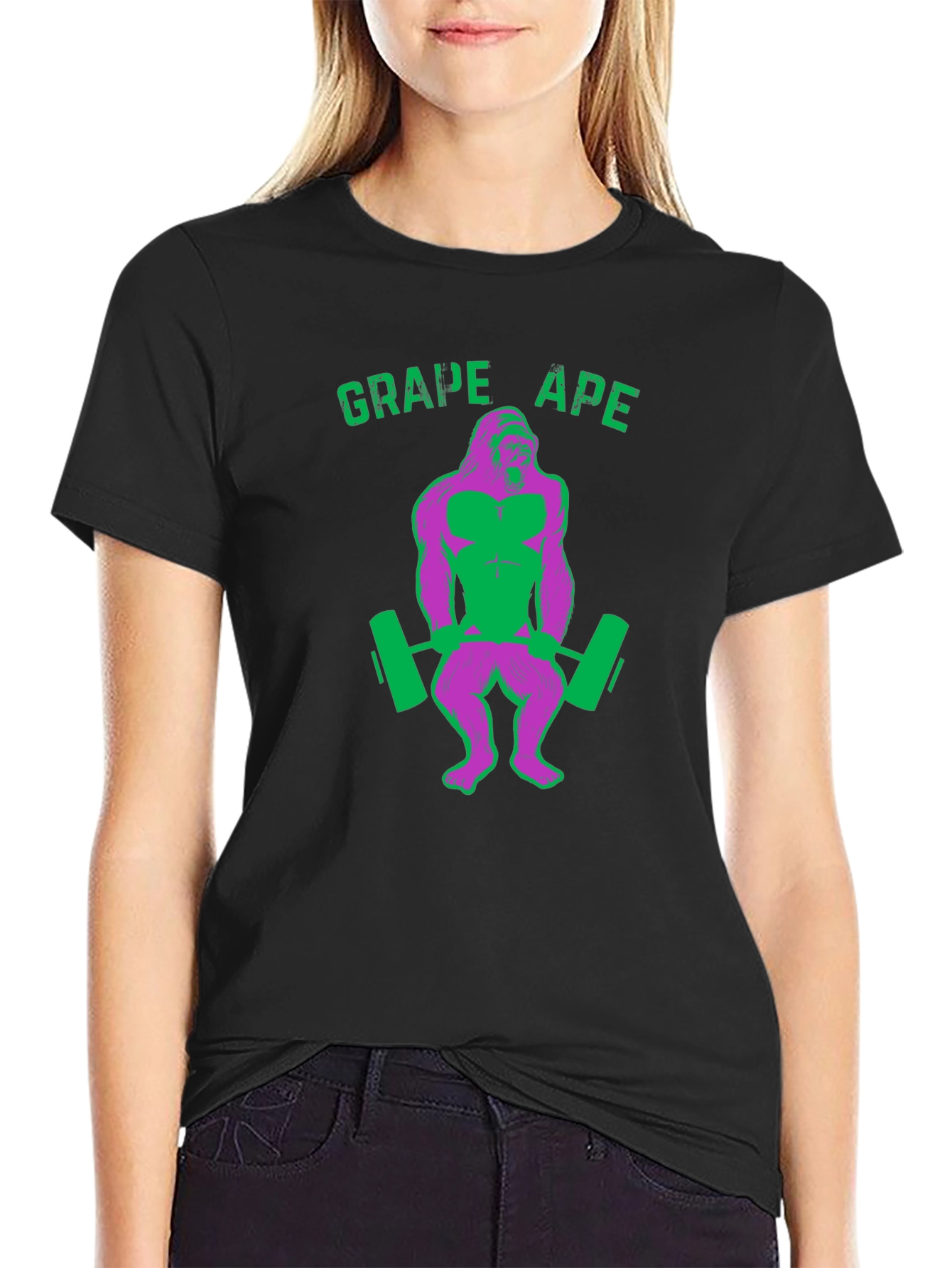 Black Grape Ape Gym T-Shirt - Funny Workout Shirt view 2