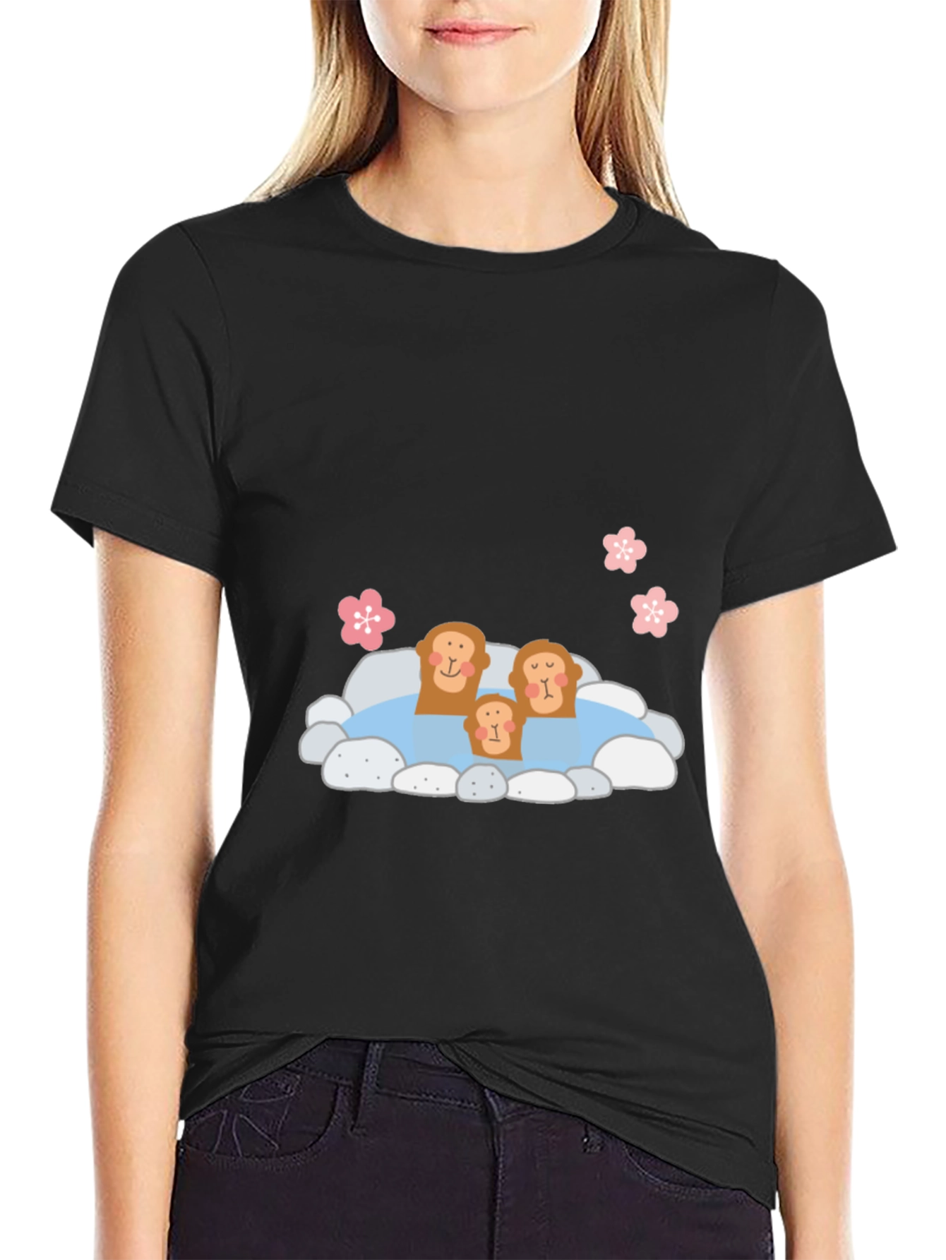 Black Monkey Hot Spring T-Shirt - Cozy & Cute view 2
