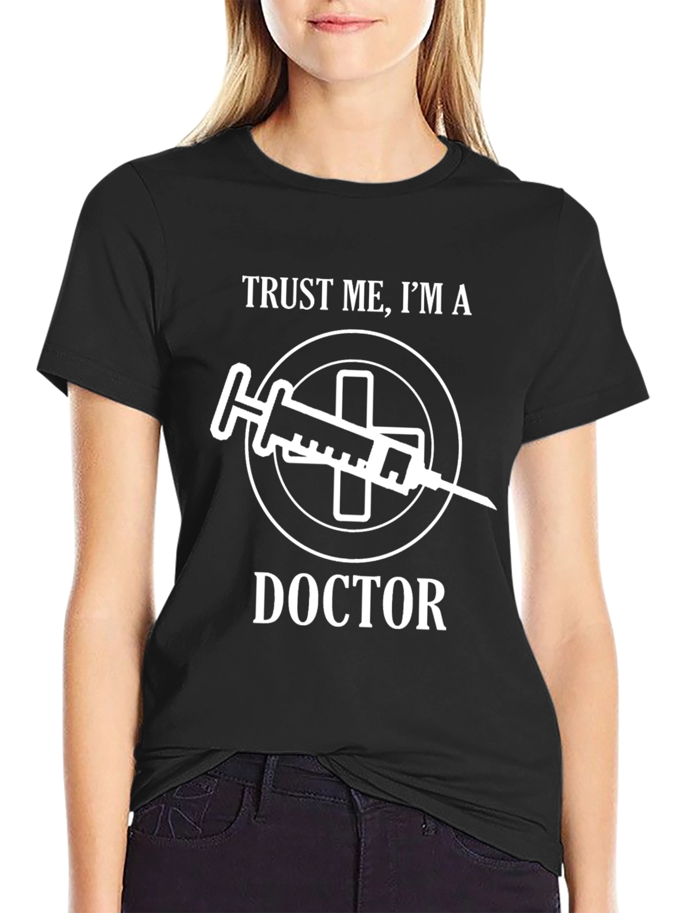 Black Trust Me I'm a Doctor T-Shirt Funny Medical Tee view 2