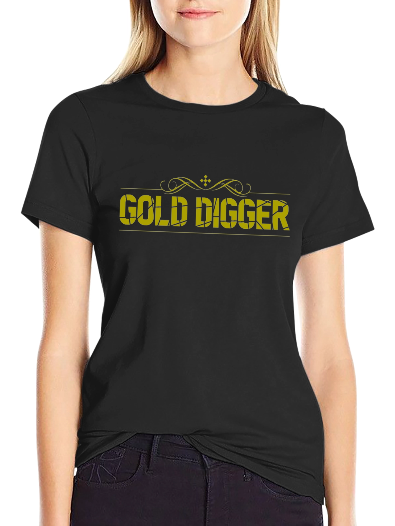 Black Gold Digger Graphic Black T-Shirt view 2