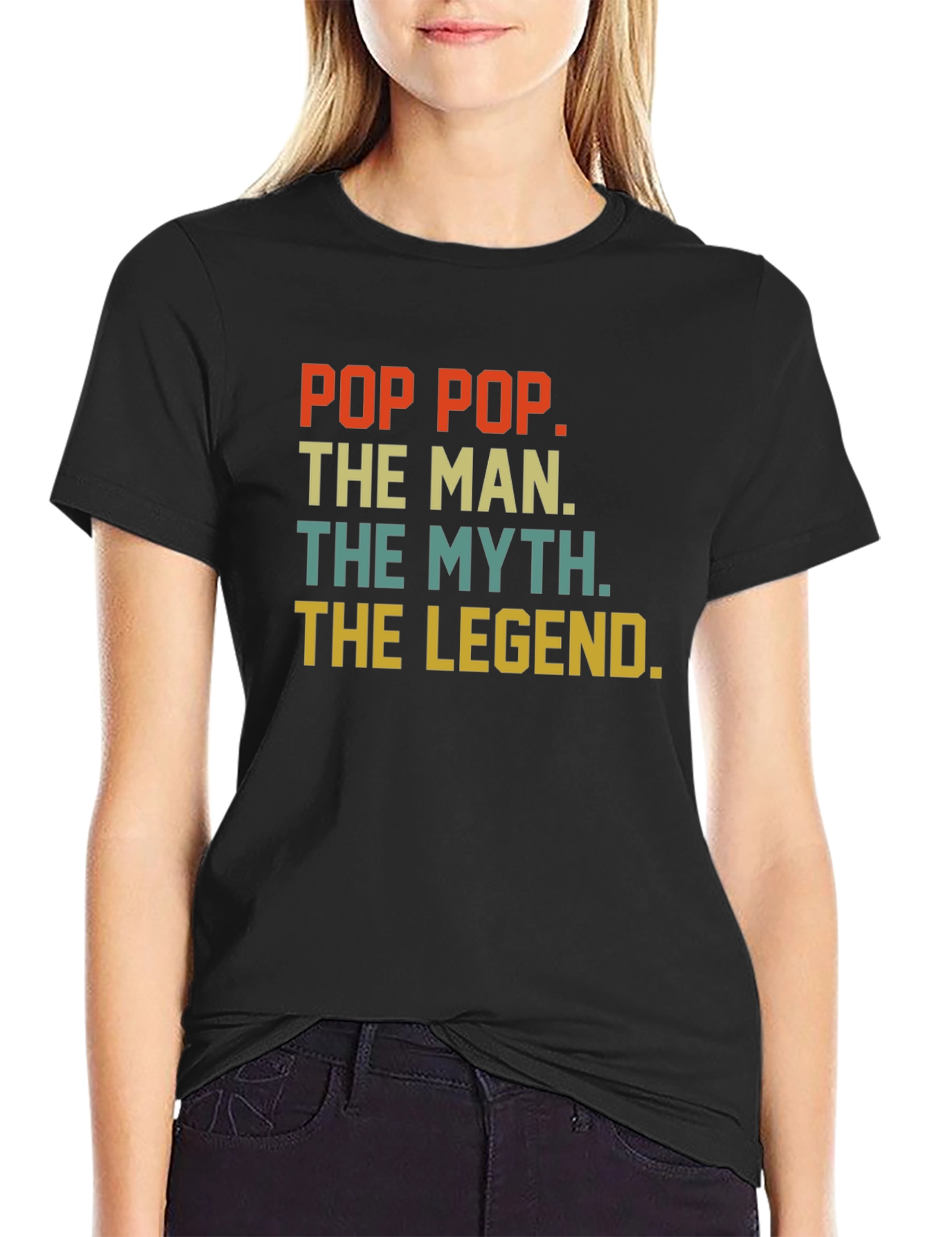 Black Pop Pop The Man The Myth The Legend T-Shirt view 2
