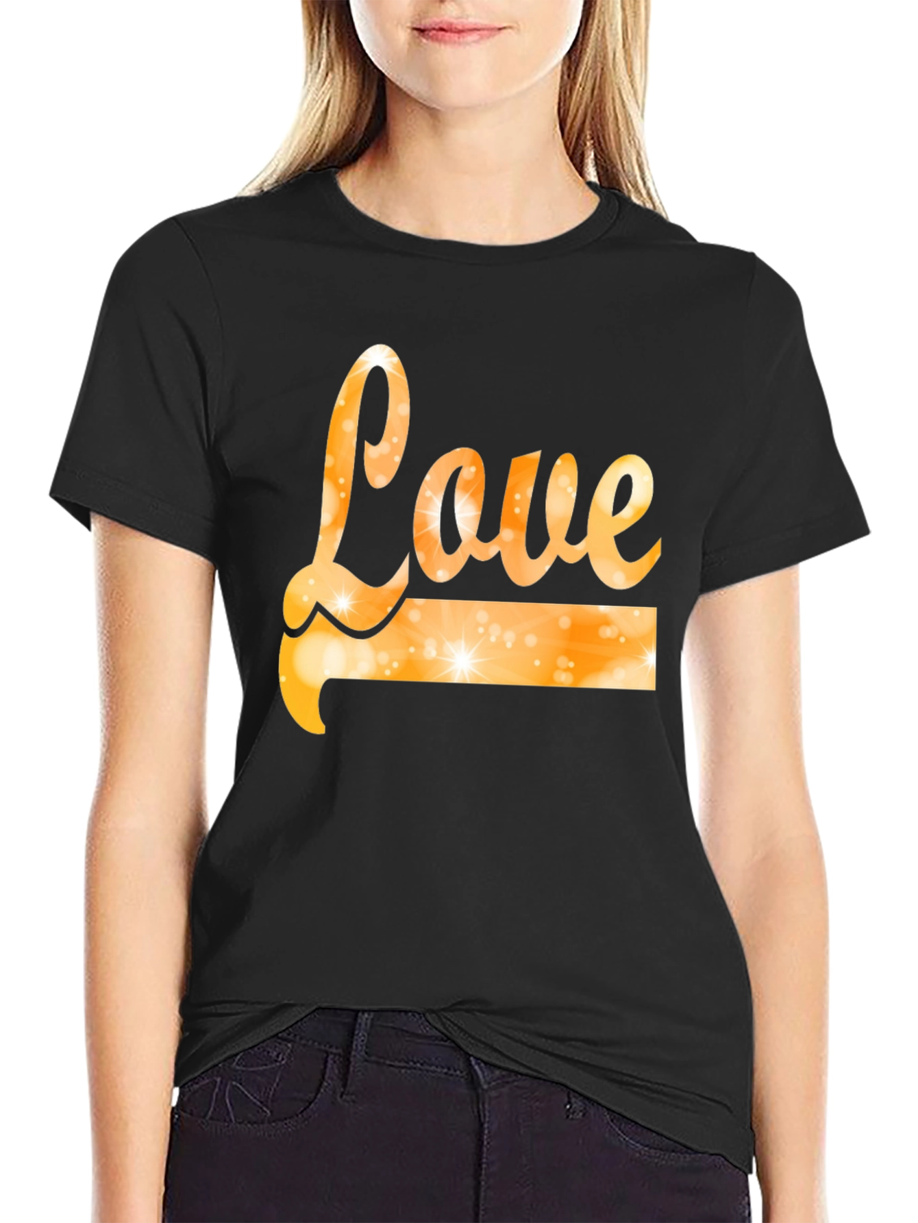 Black Love Graphic Black T-Shirt view 2