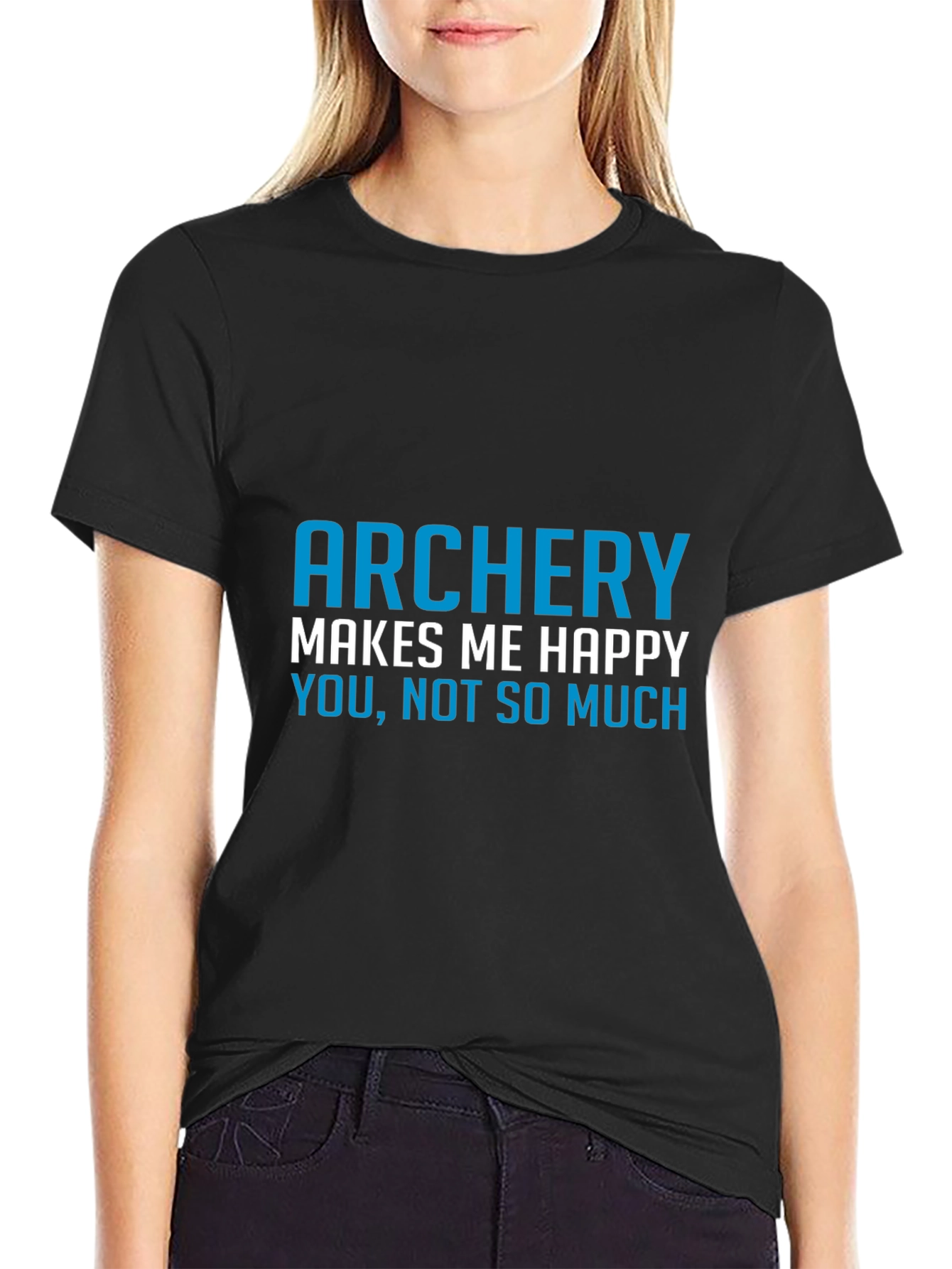 Black Archery Makes Me Happy Graphic Tee view 2