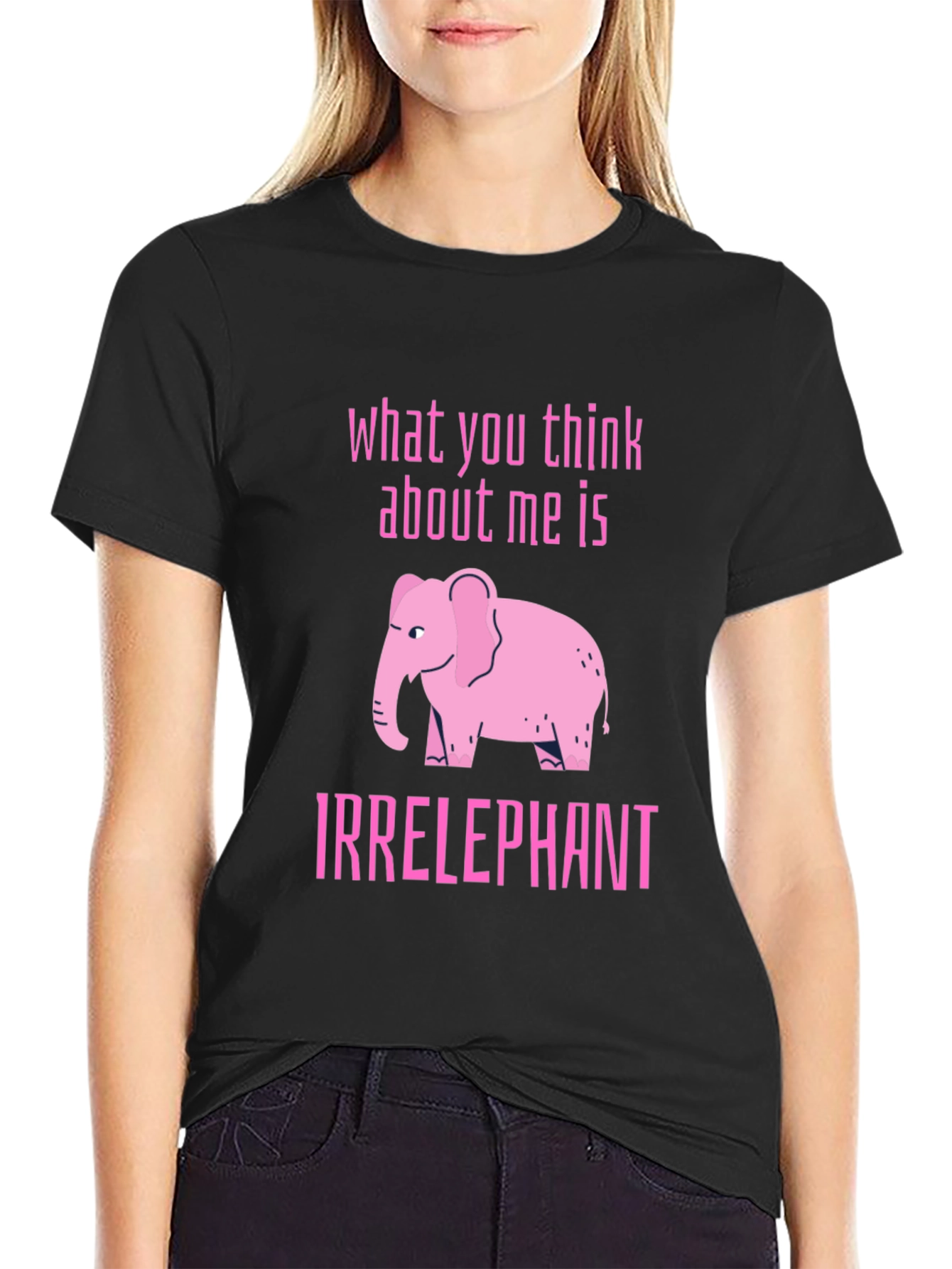 Black Irrelephant Graphic T-Shirt - Black Cotton Tee view 2