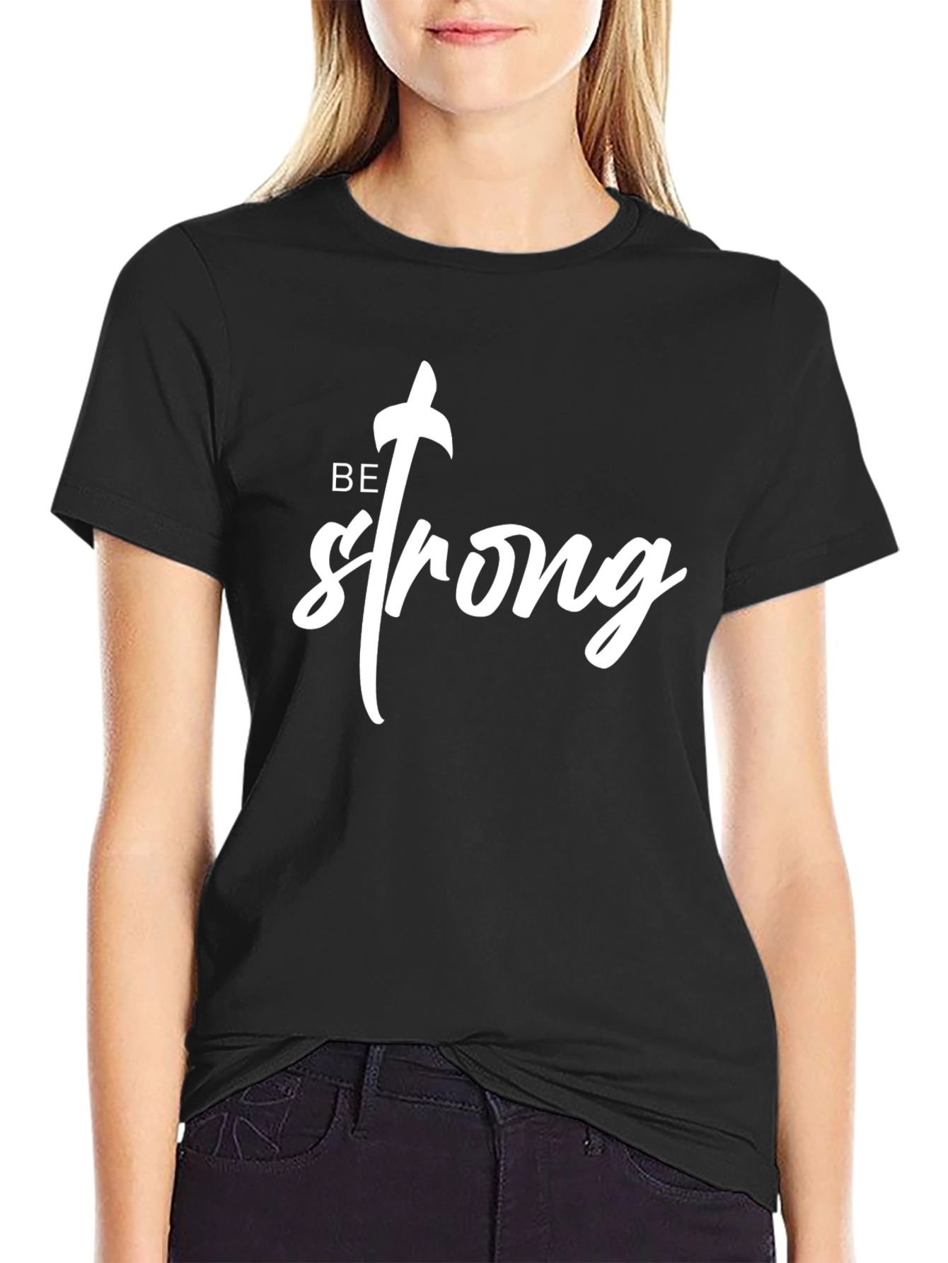 Black Be Strong Graphic Tee - Black T-Shirt view 2