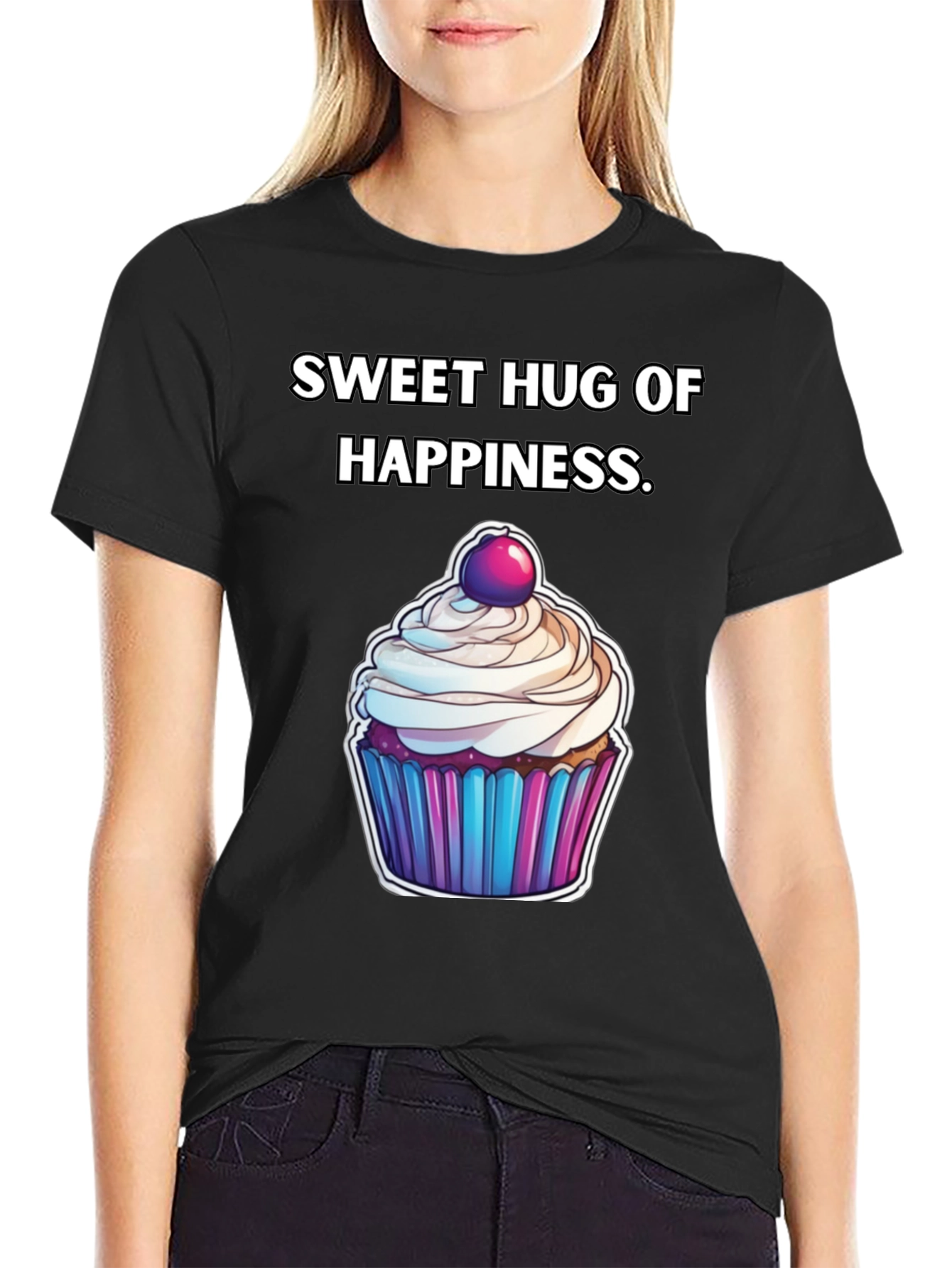 Black Sweet Hug of Happiness T-Shirt view 2