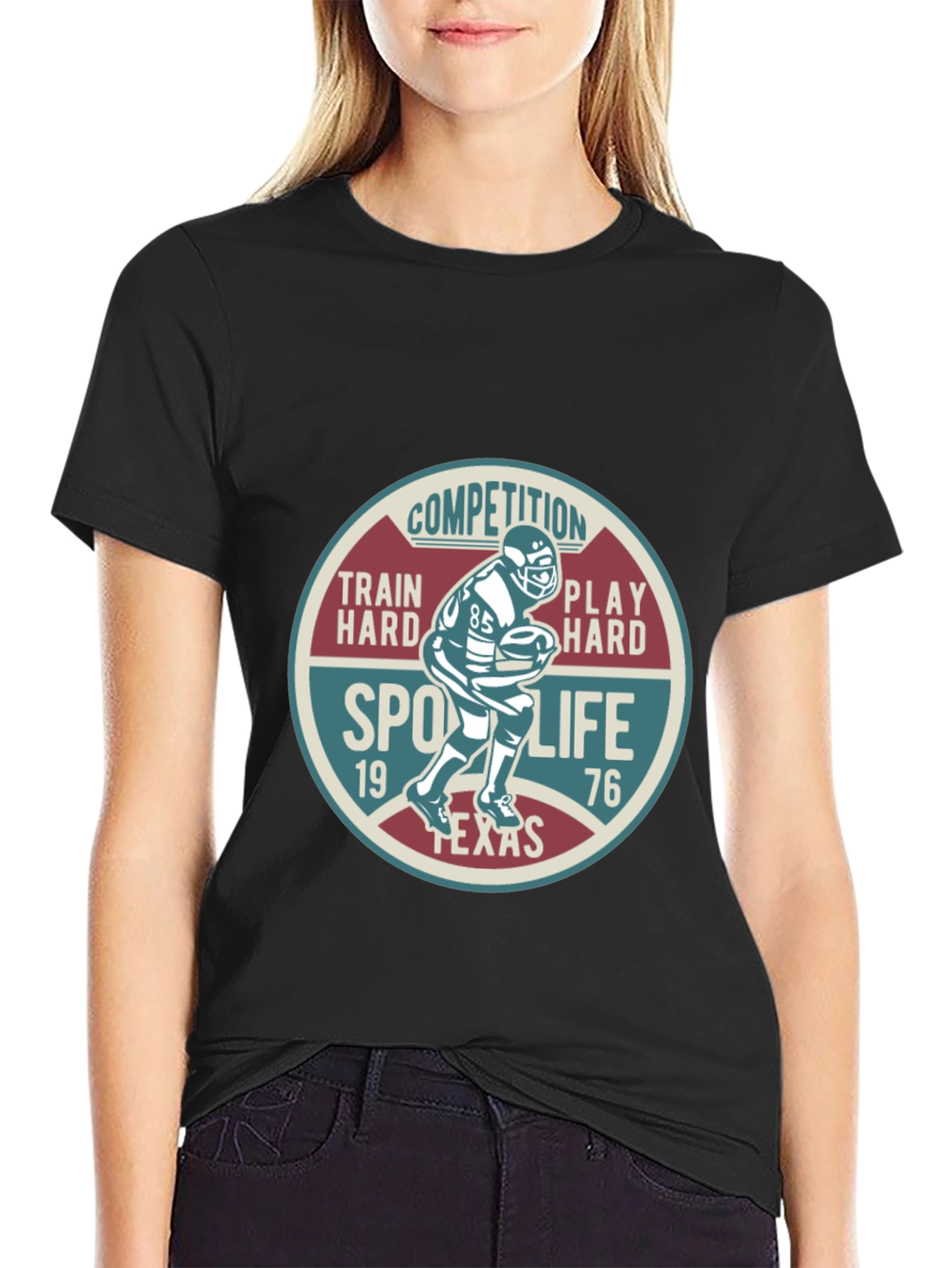 Black Sport Life Graphic T-Shirt - Texas Football view 2