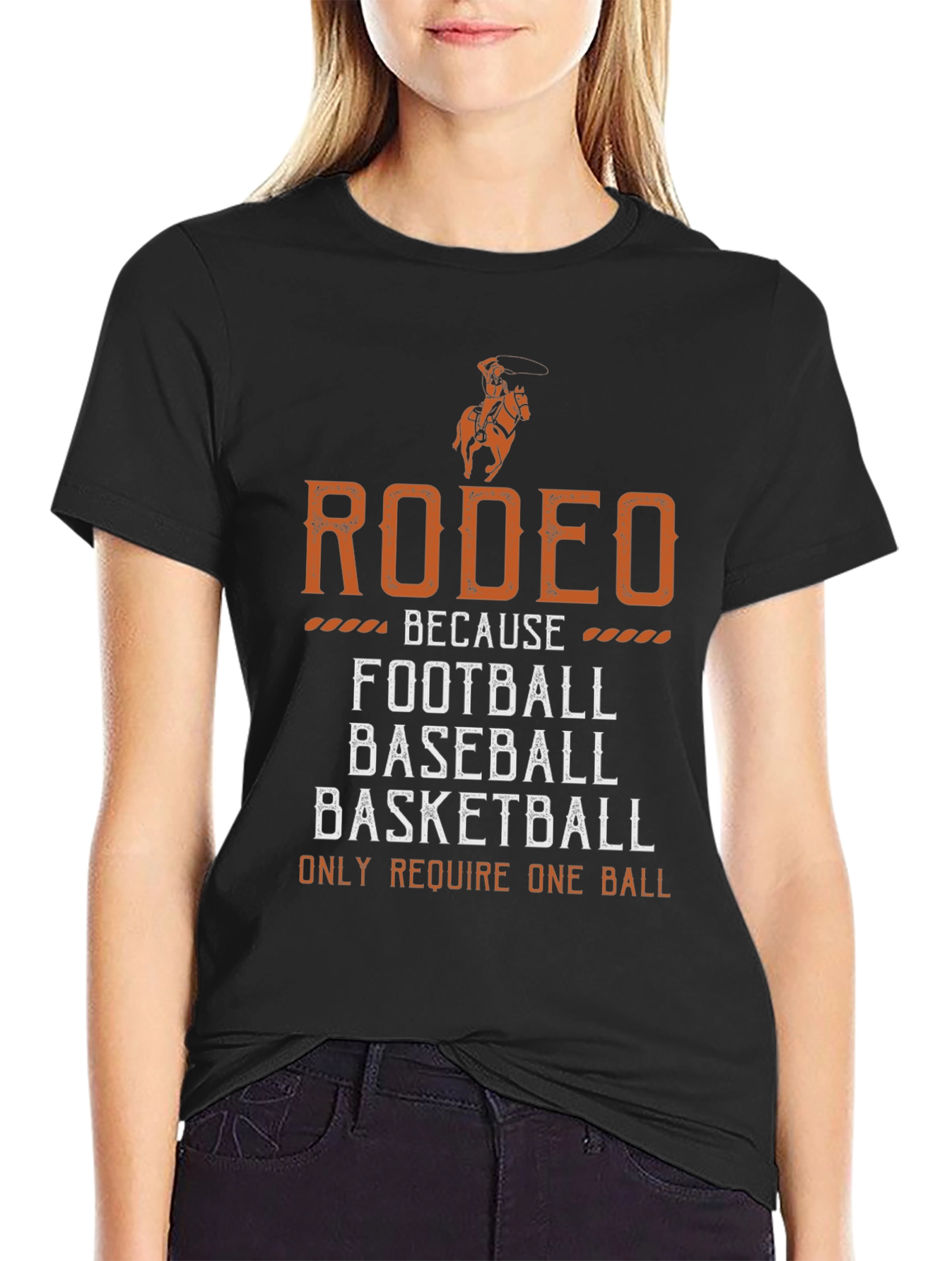 Black Rodeo One Ball T-Shirt - Cowboy Graphic Tee view 2