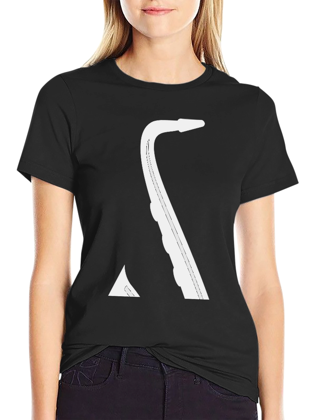 Black Saxophone Graphic T-Shirt - Cool Music Tee view 2