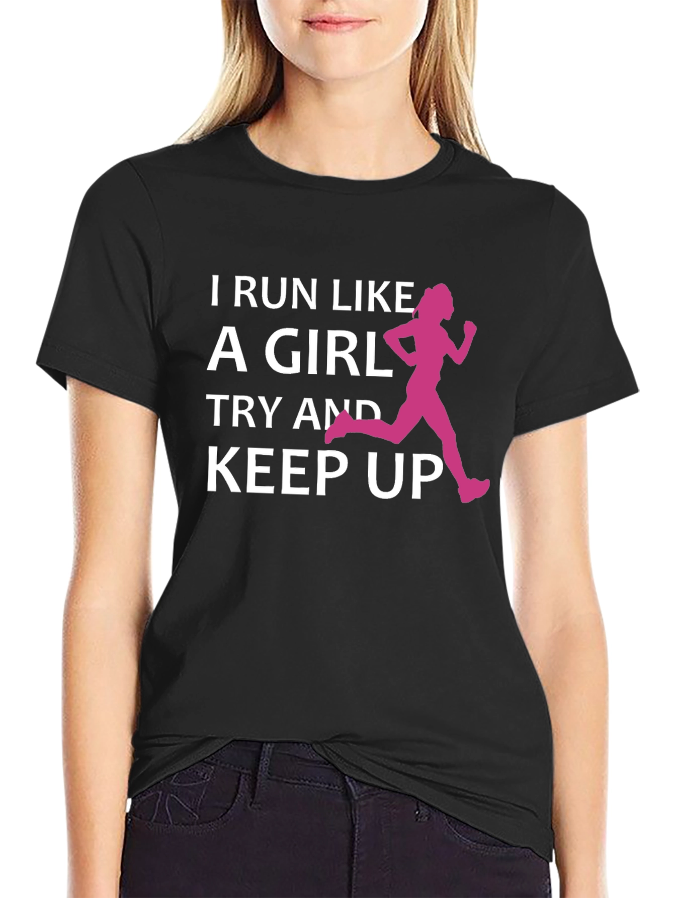 Black Run Like a Girl T-Shirt view 2