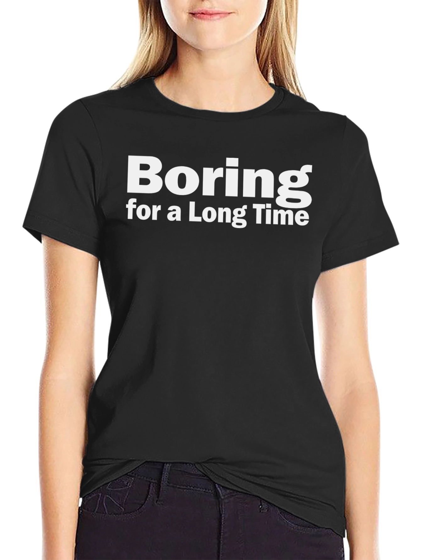 Black Boring for a Long Time Graphic Tee view 2