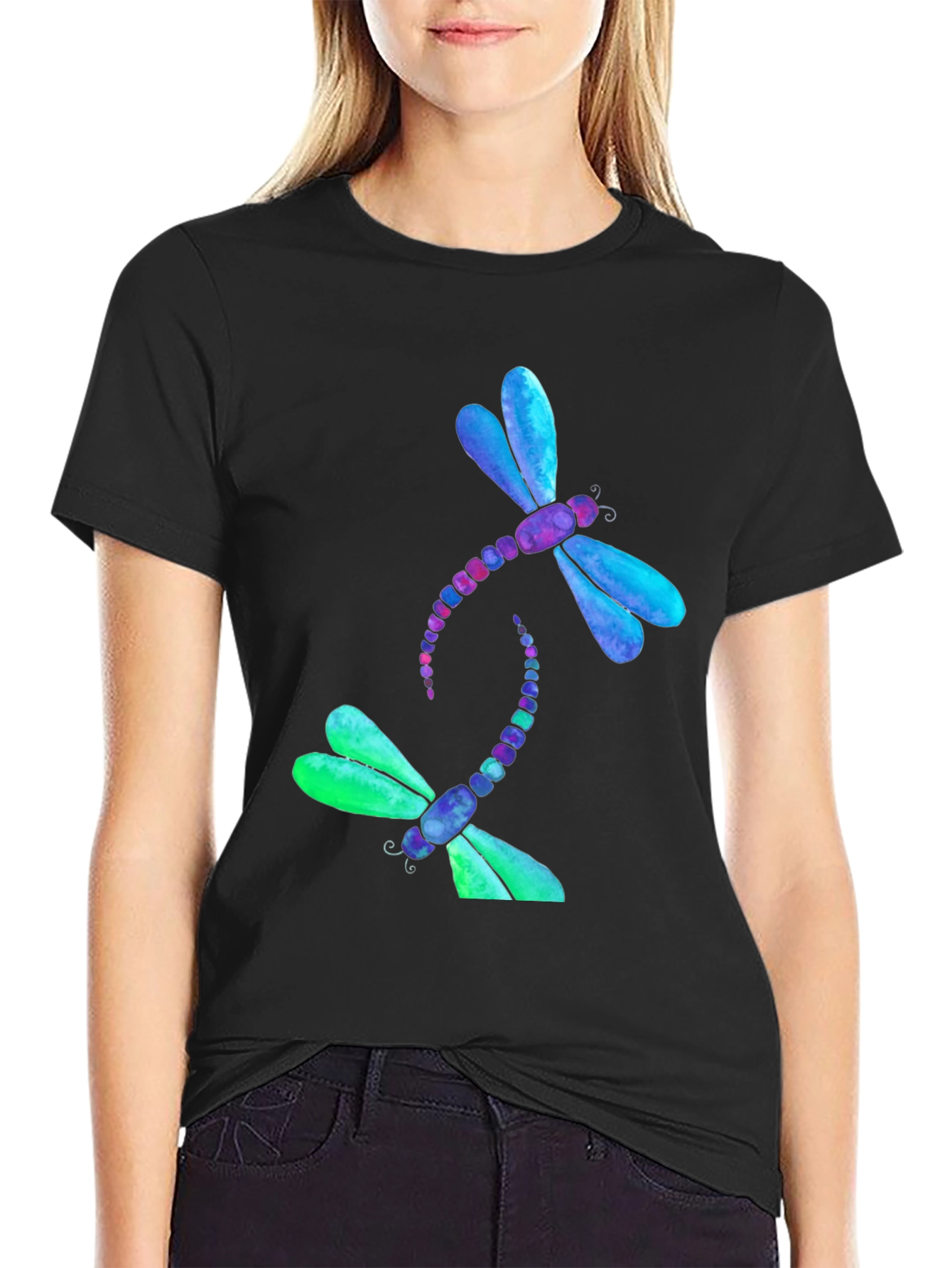 Black Dragonfly Graphic Tee - Men's Black T-Shirt view 2