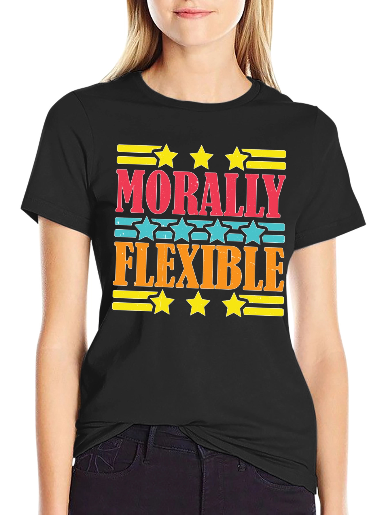 Black Morally Flexible Graphic Tee - Comfort Fit view 2