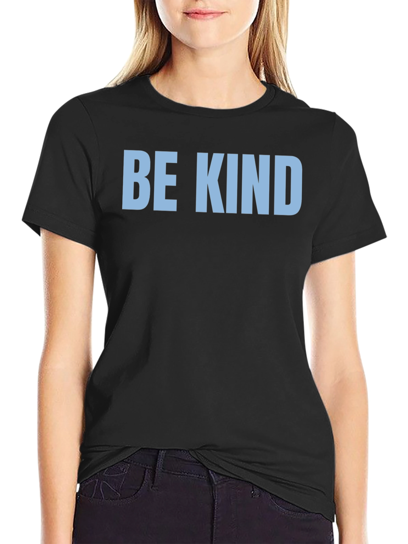 Black Be Kind Graphic Tee - Black Casual T-Shirt view 2