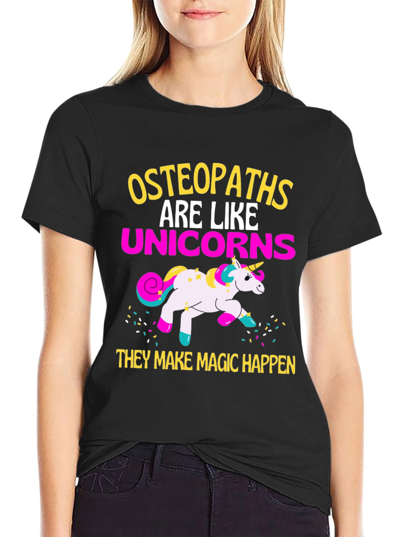 Black Osteopaths Are Like Unicorns T-Shirt view 2