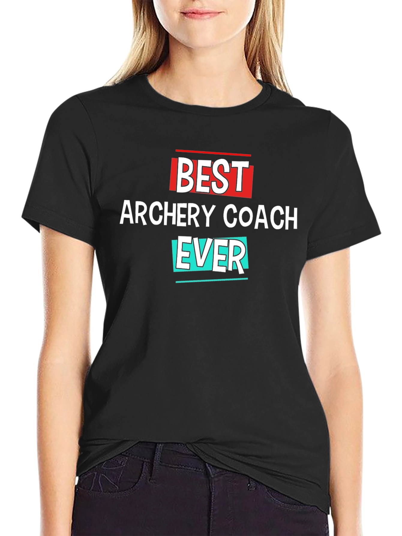 Black Best Archery Coach Ever T-Shirt view 2