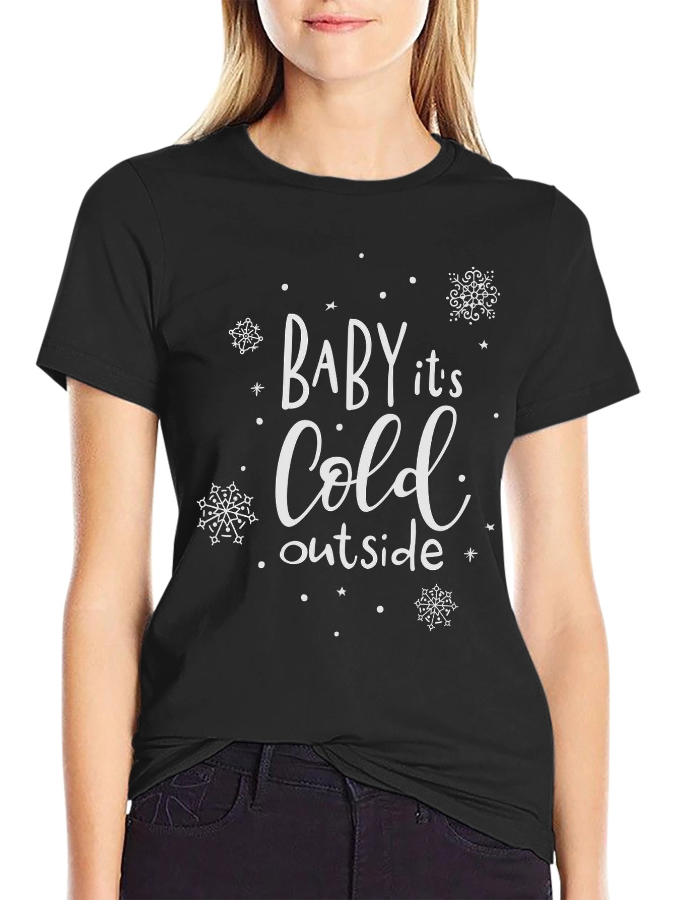 Black Baby It's Cold Outside Graphic Tee view 2
