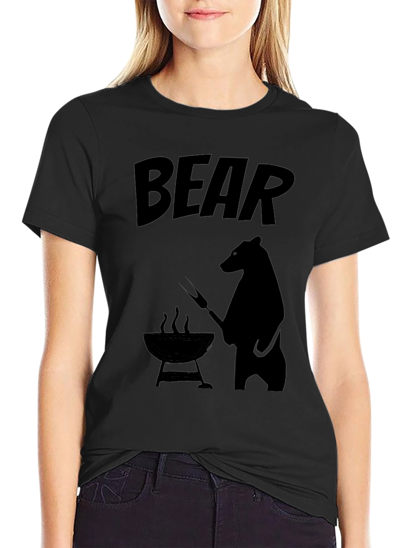 Black Bear BBQ T-Shirt - Funny Grilling Tee view 2