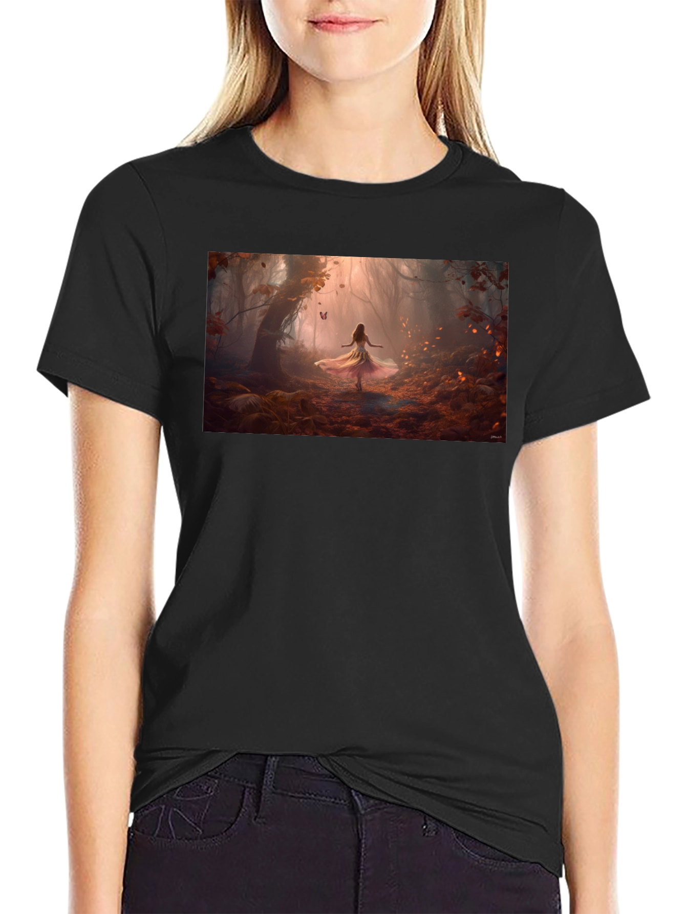 Black Enchanted Forest T-Shirt view 2