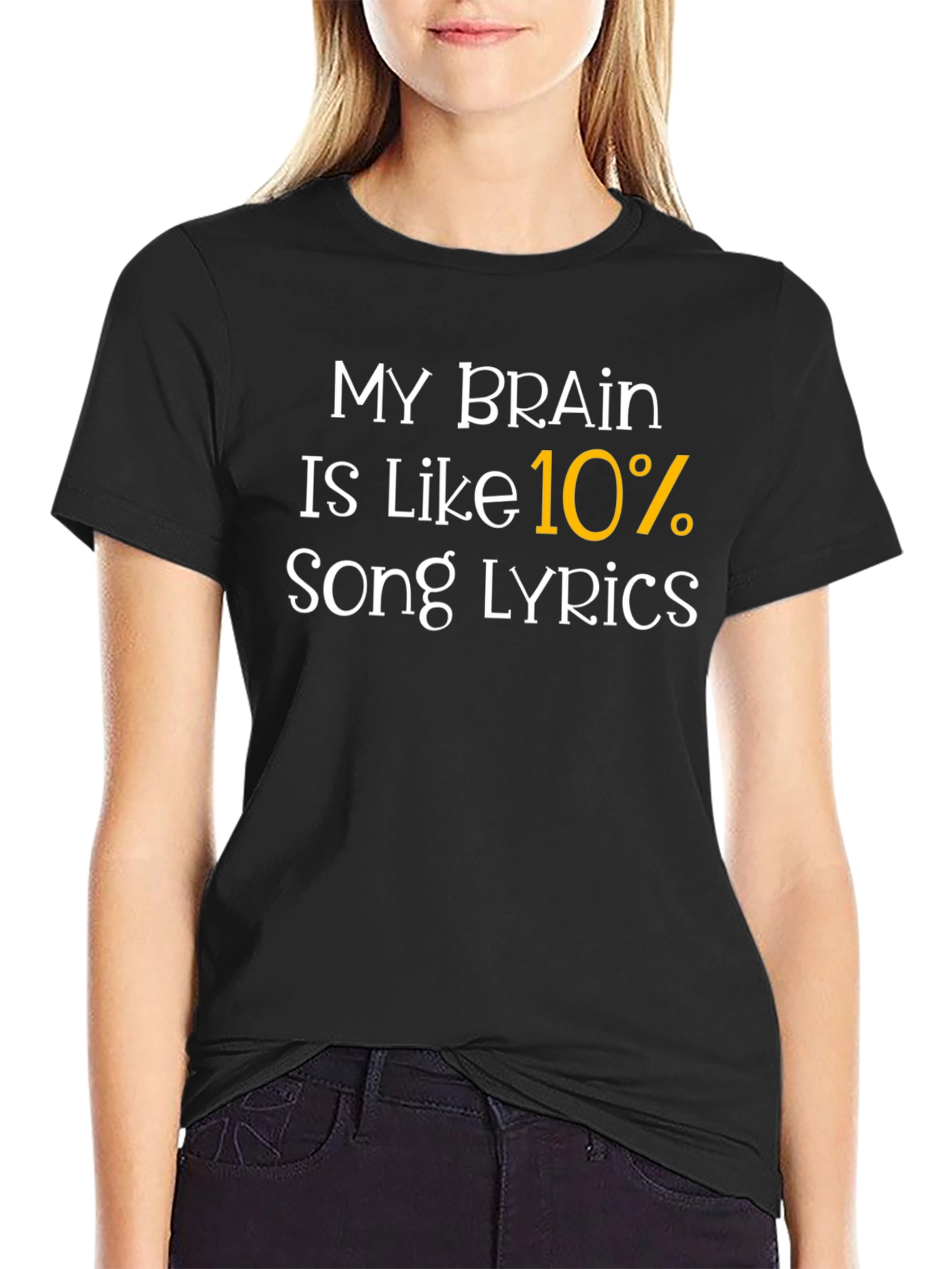 Black My Brain 10% Song Lyrics Graphic Tee view 2