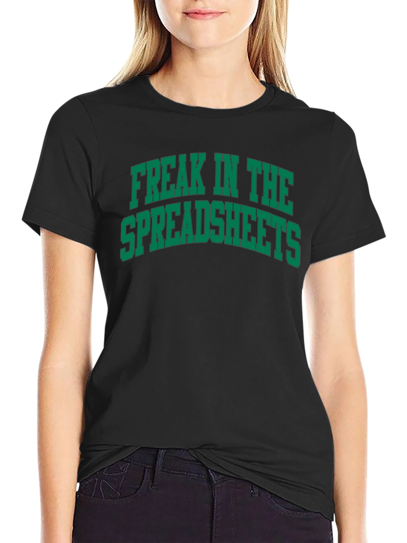 Black Freak in the Spreadsheets T-Shirt view 2