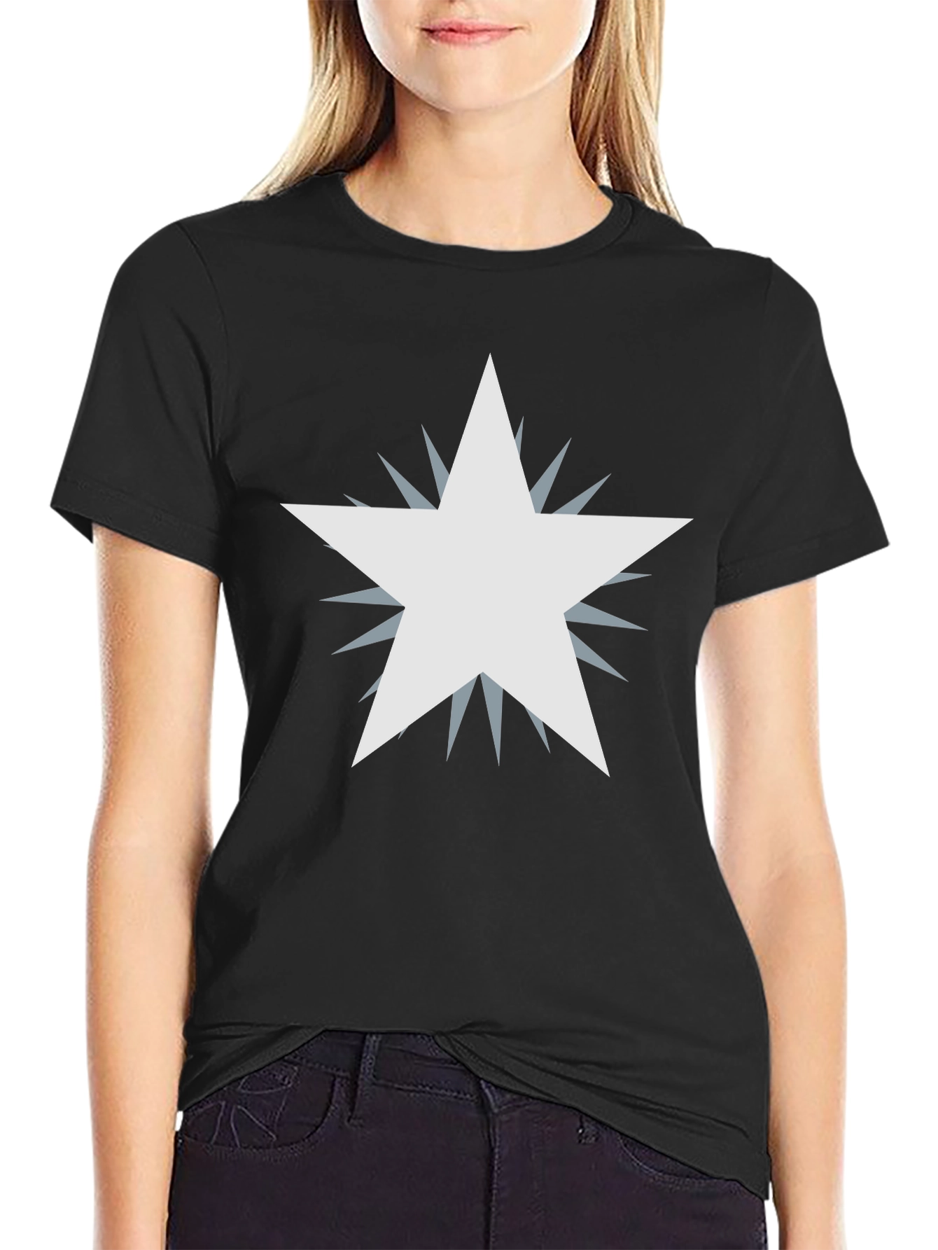 Black Men's Black Graphic Tee - Starburst Design view 2