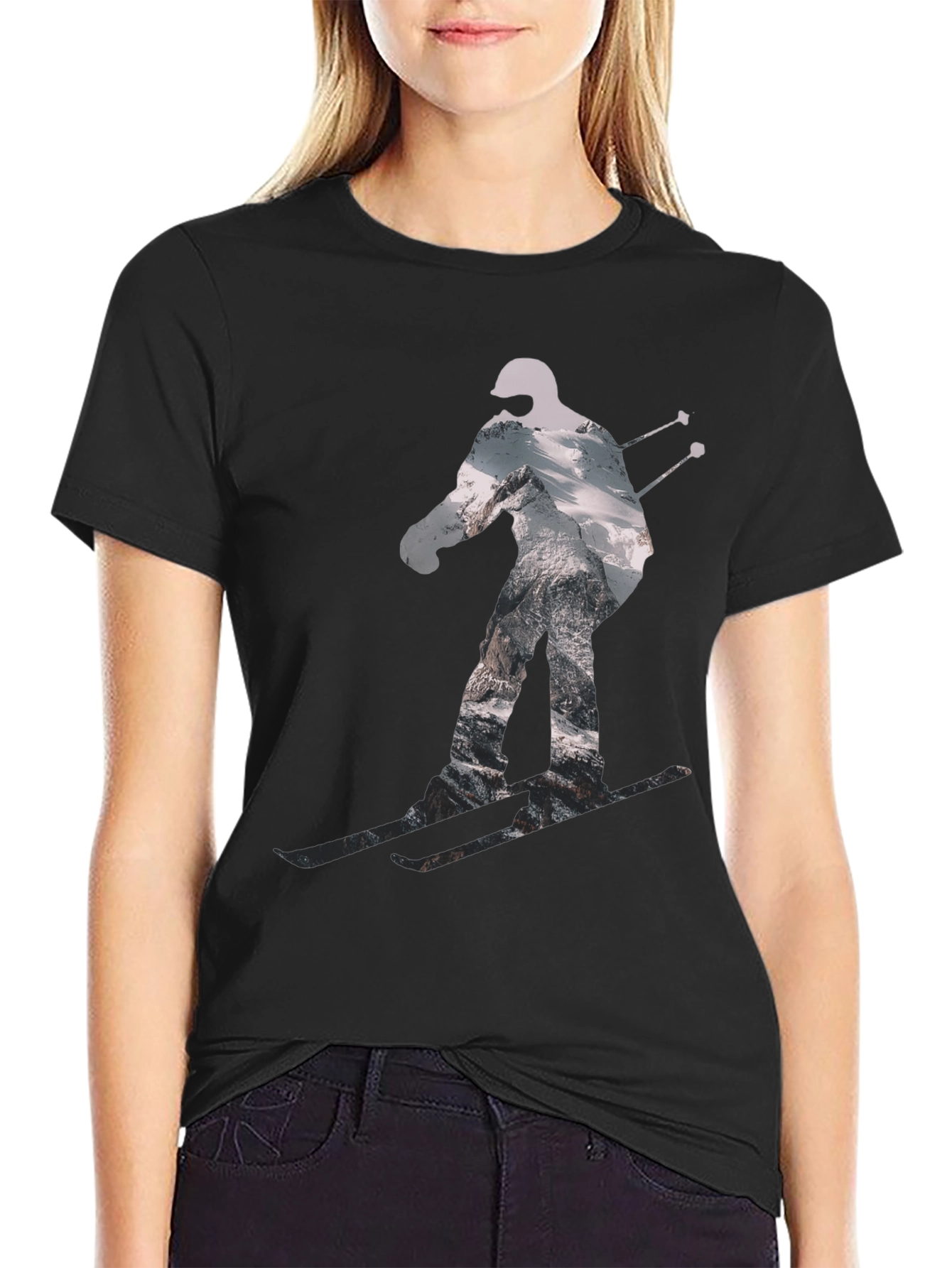 Black Skier Graphic Tee - Black T-Shirt view 2