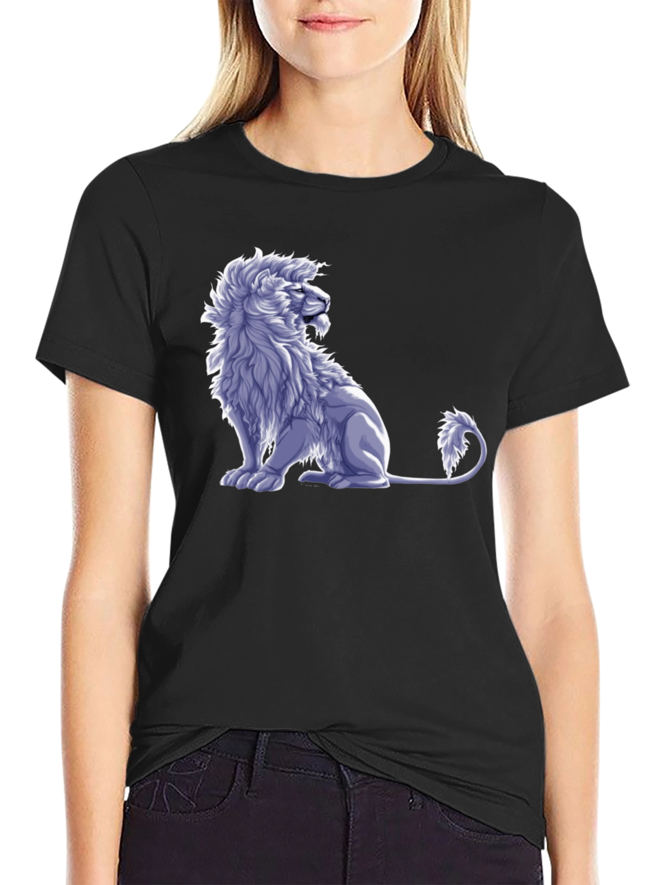 Black Lion Graphic Tee - Black Cotton Blend view 2