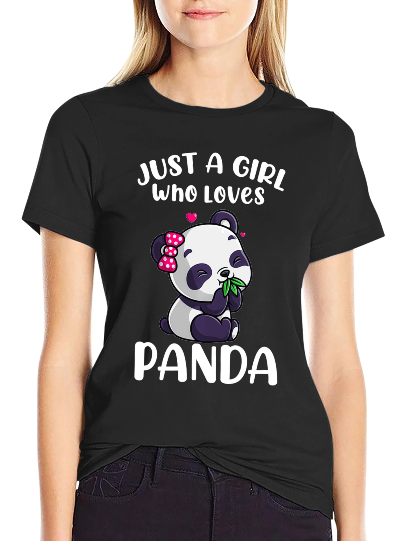 Black Girl's Panda Lover T-Shirt view 2