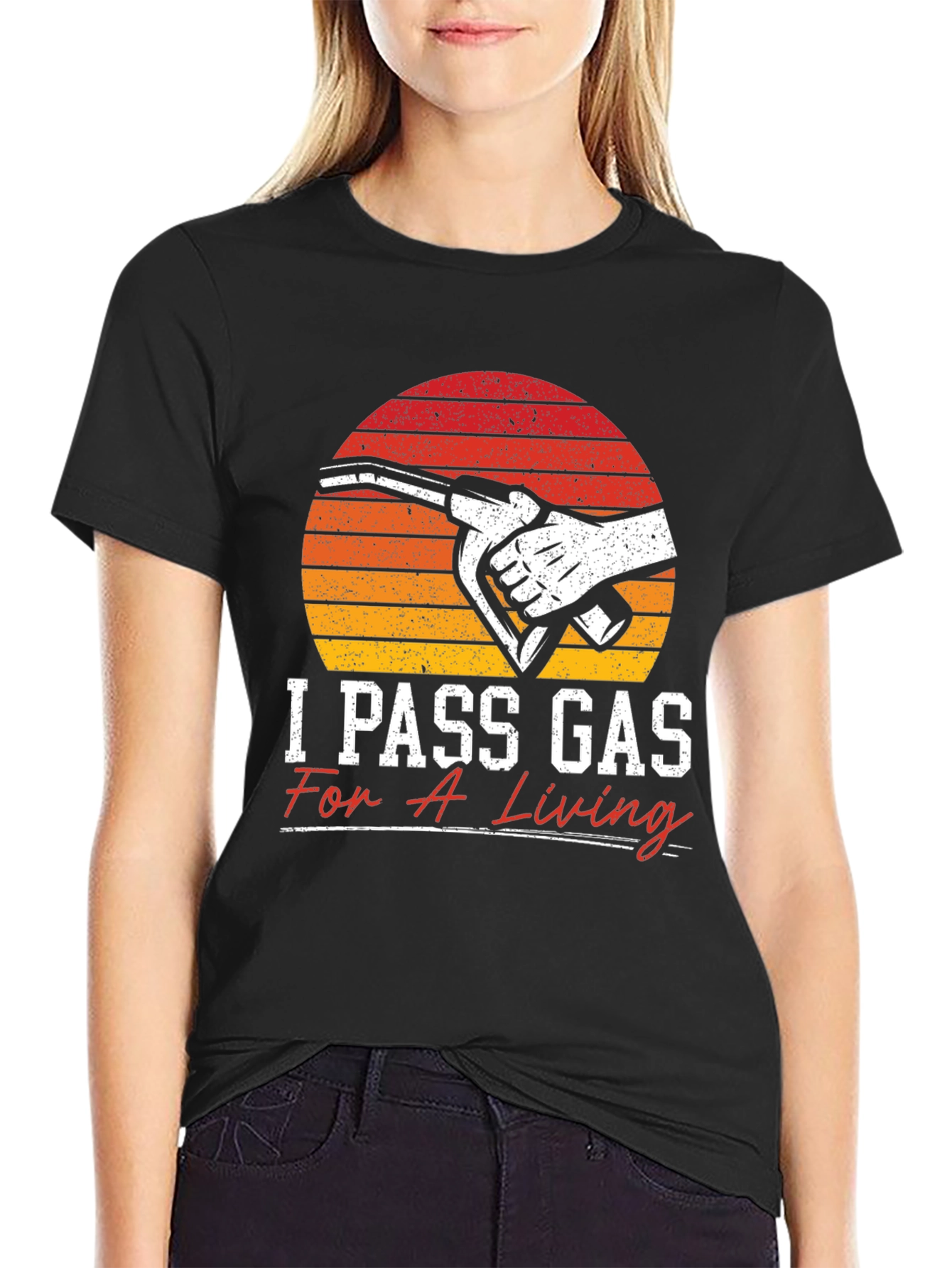 Black I Pass Gas For a Living T-Shirt view 2