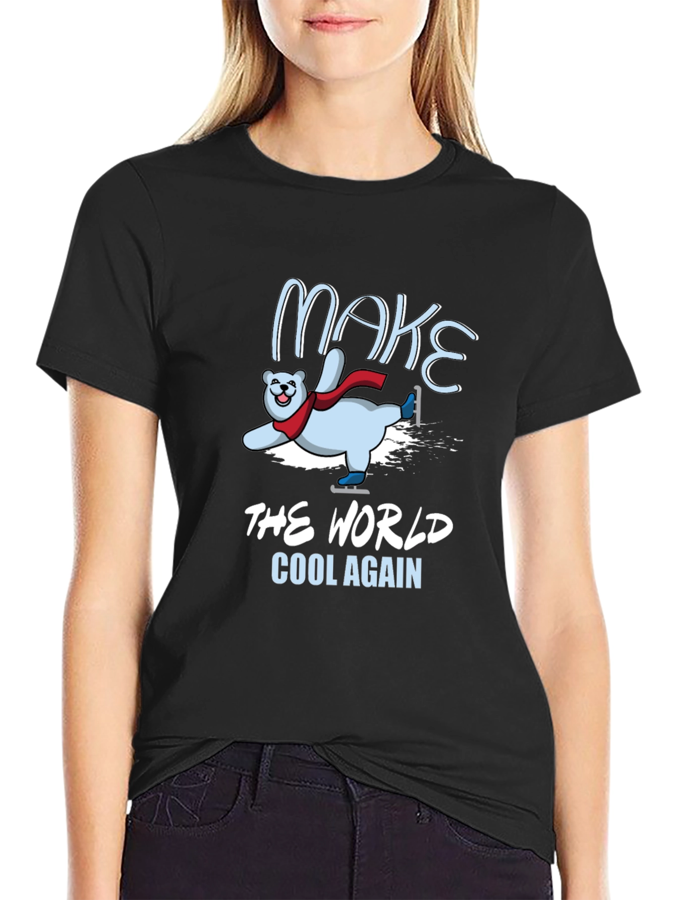Black Make the World Cool Again Graphic T-Shirt view 2