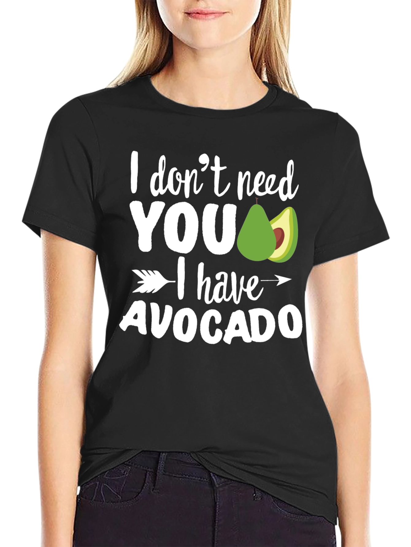 Black I Have Avocado T-Shirt - Funny Graphic Tee view 2