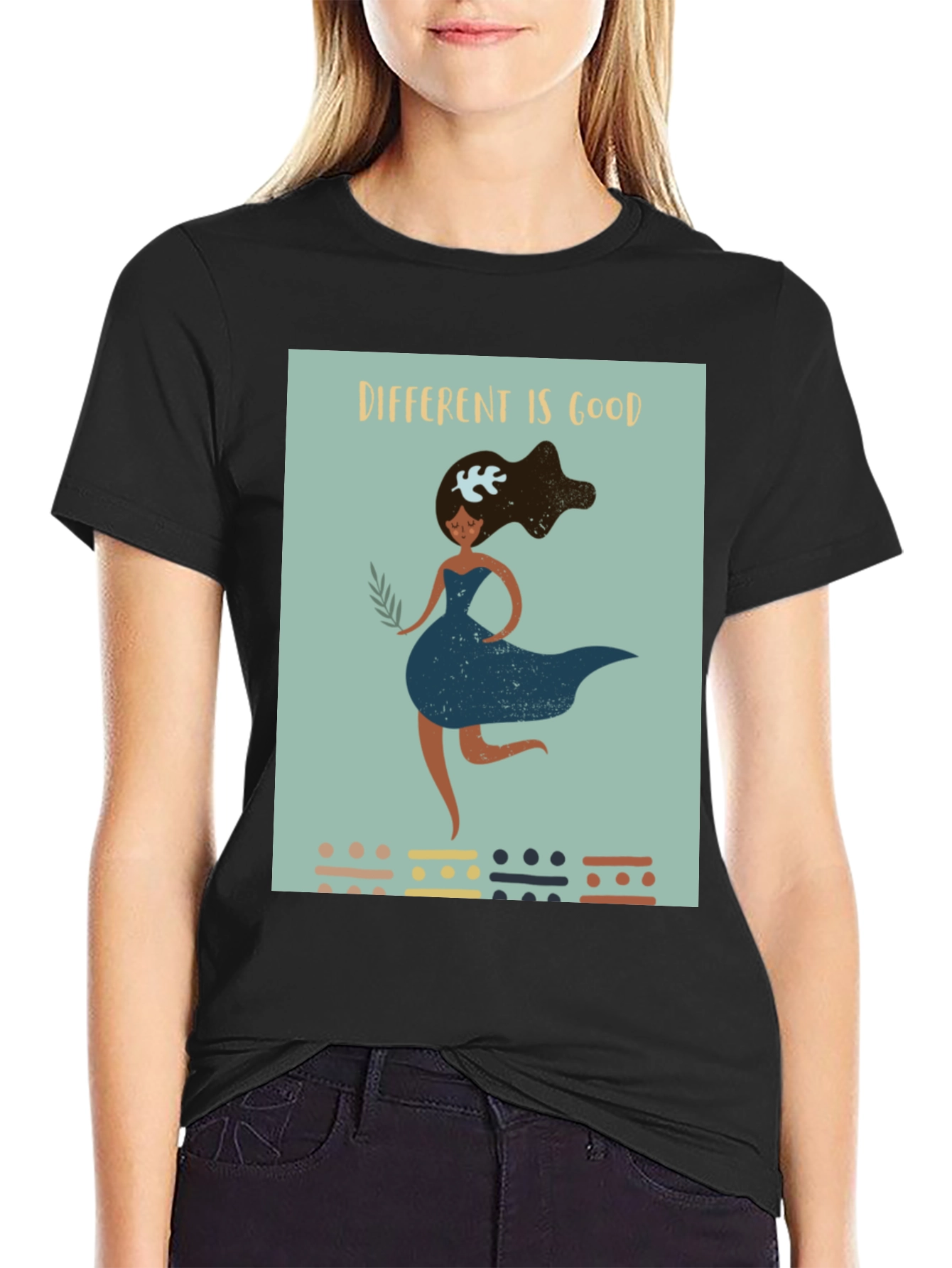 Black Different is Good Graphic Tee view 2