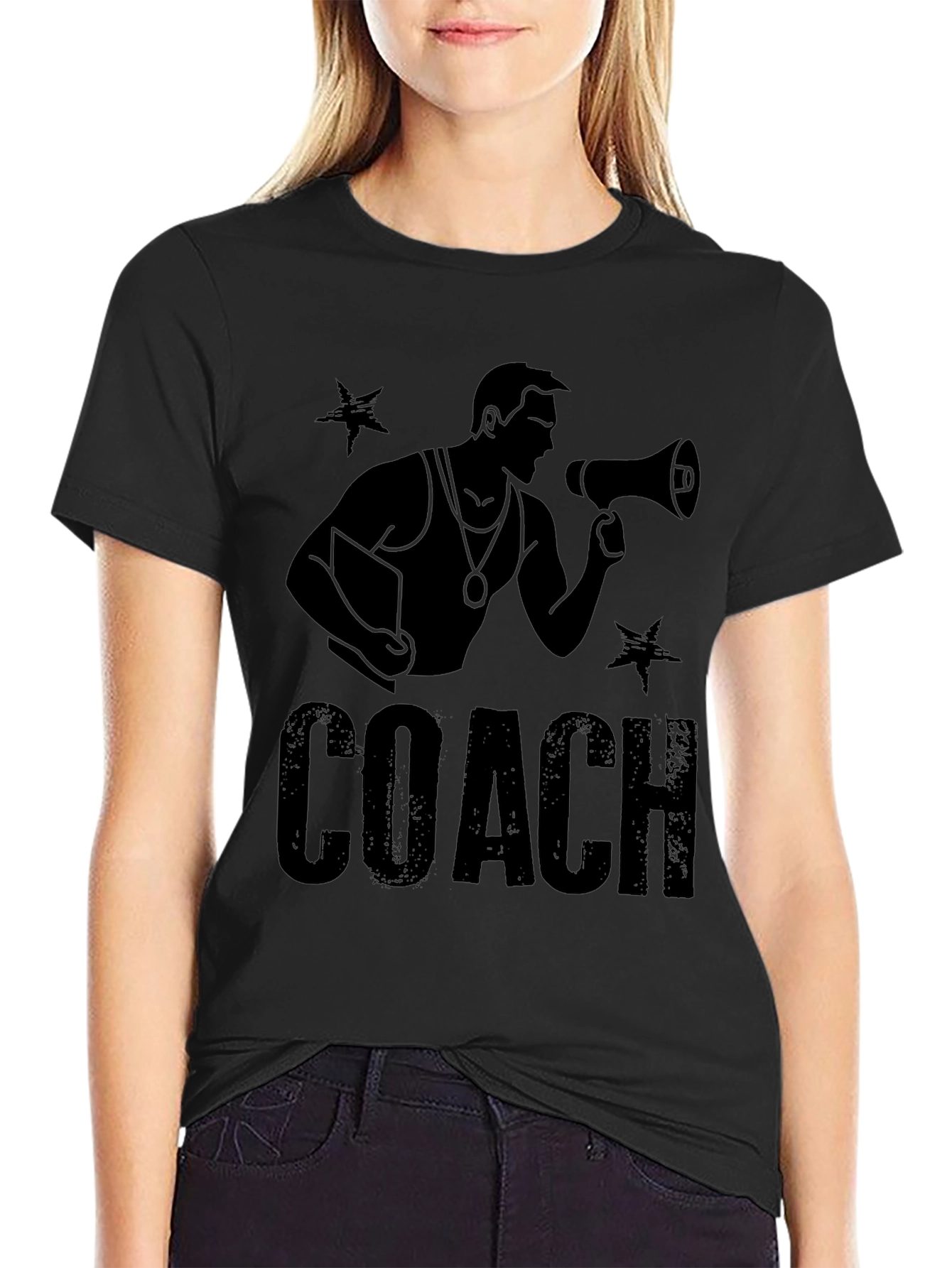 Black Coach Graphic Tee - Motivational T-Shirt view 2