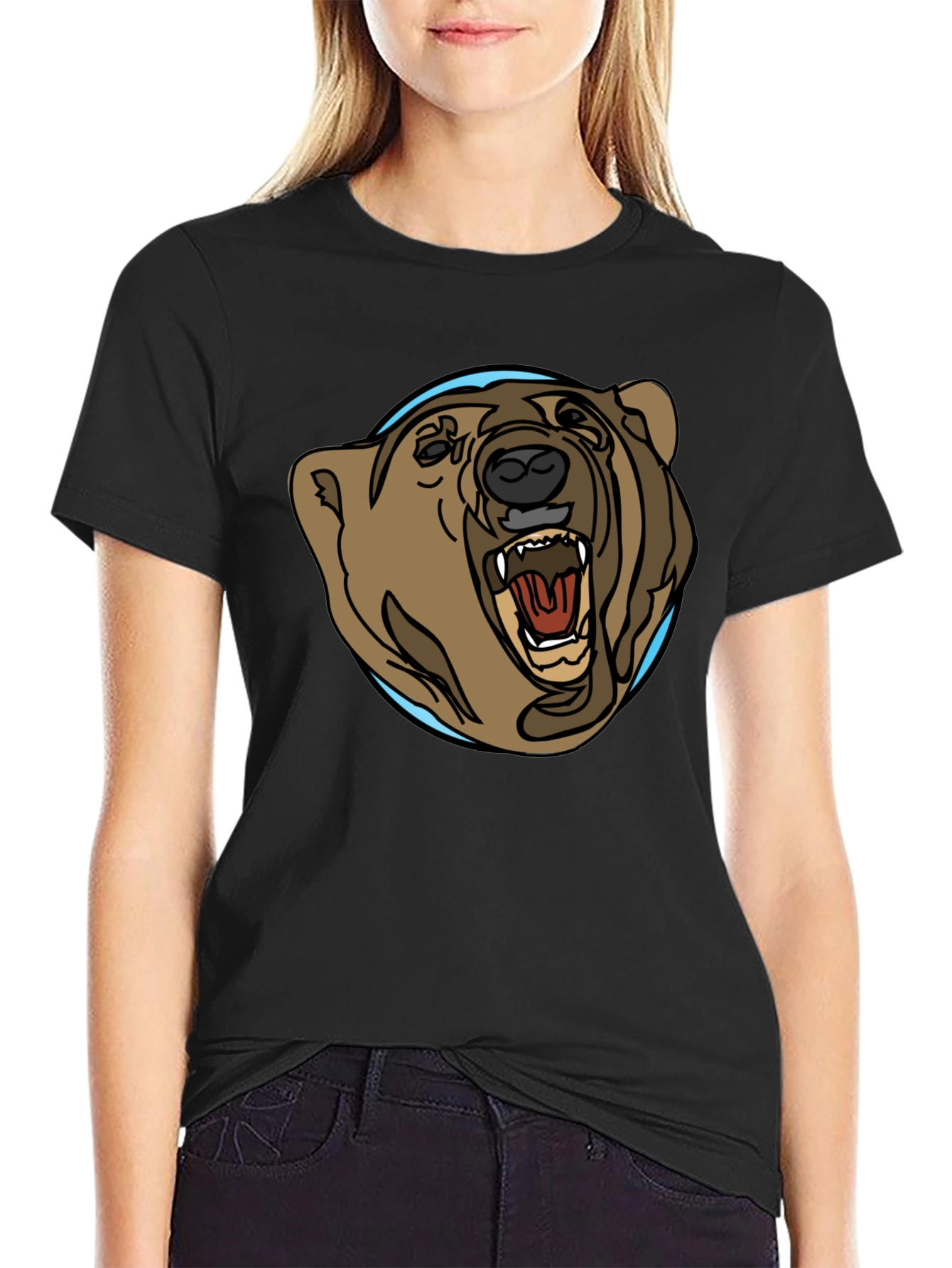 Black Bear Graphic Tee - Black Cotton Blend view 2