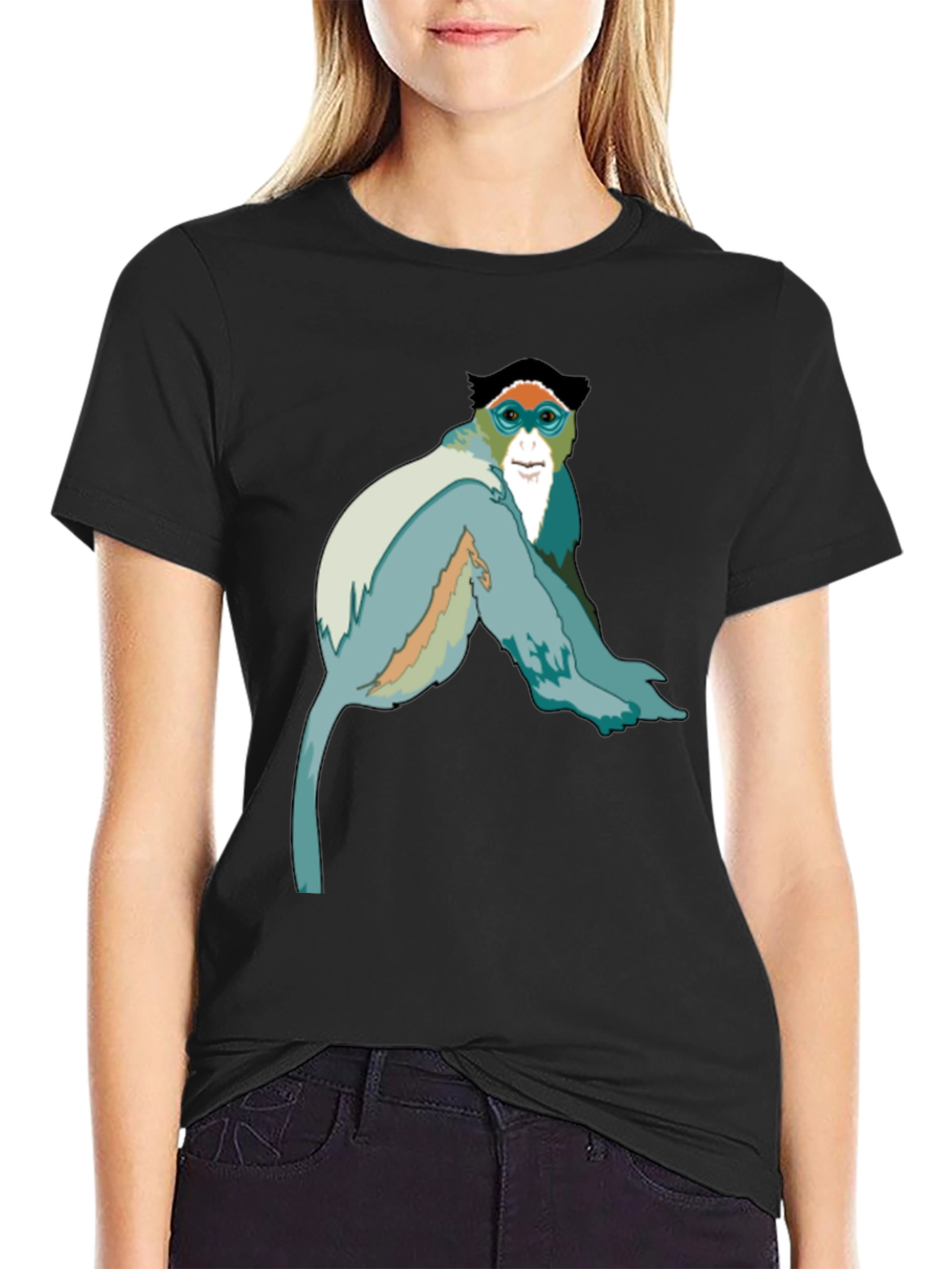 Black Monkey Graphic Black T-Shirt view 2