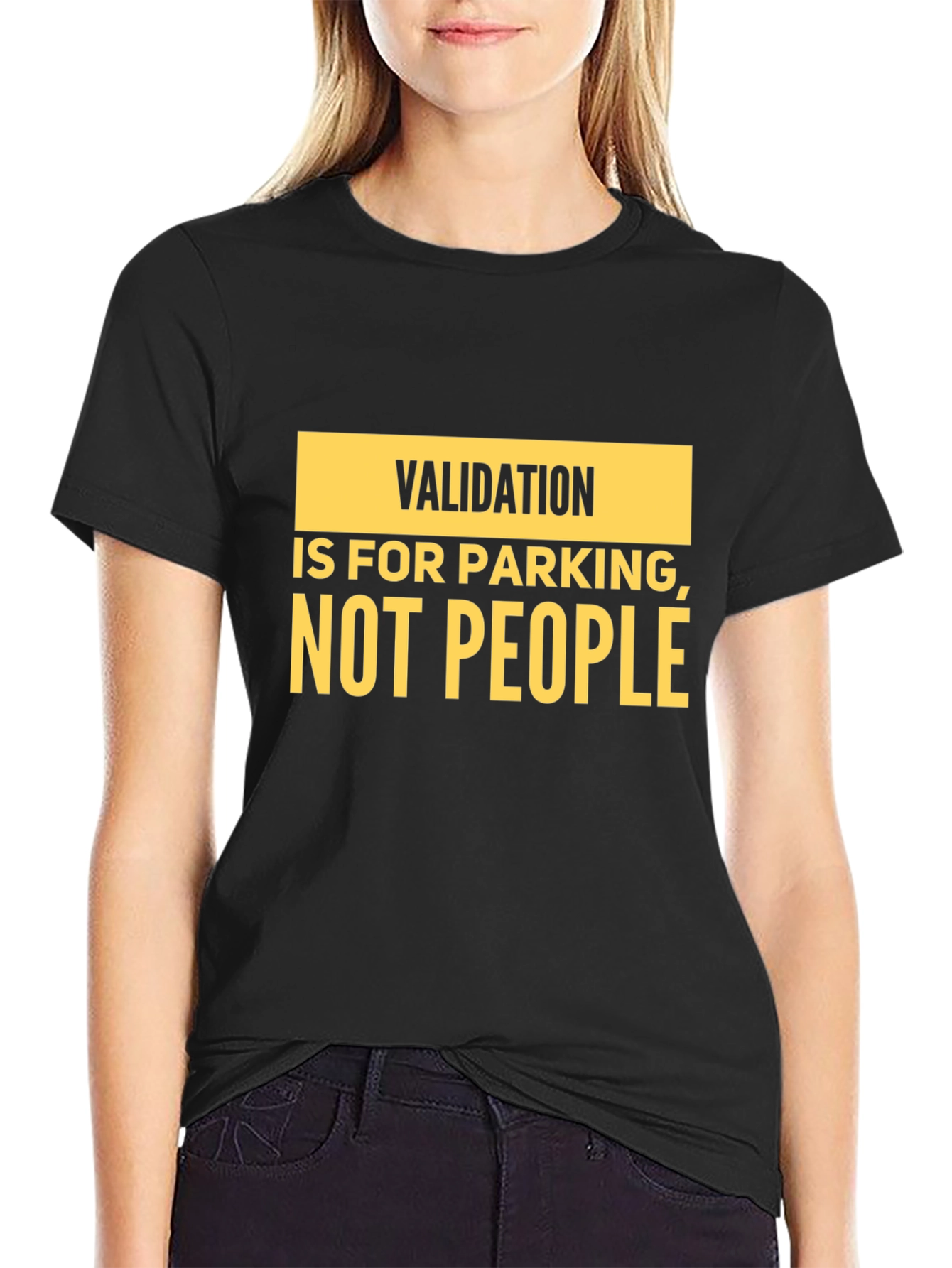 Black Validation is for Parking T-Shirt - Funny Sarcastic Tee view 2