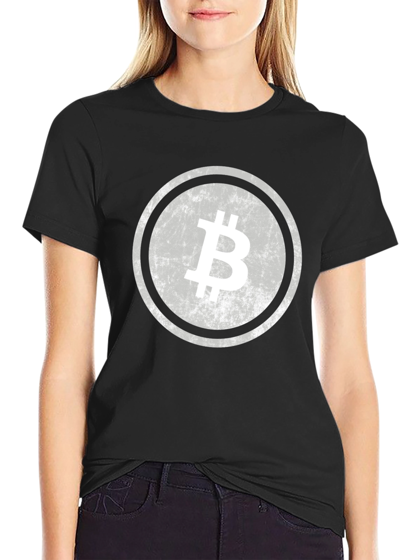 Black Bitcoin Crypto T-Shirt - Black Casual Tee view 2