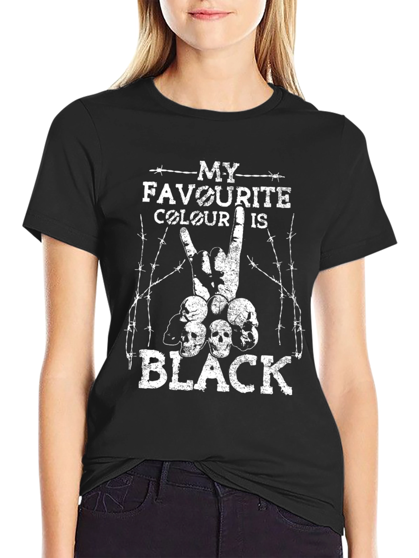 Black My Favorite Colour is Black T-Shirt view 2