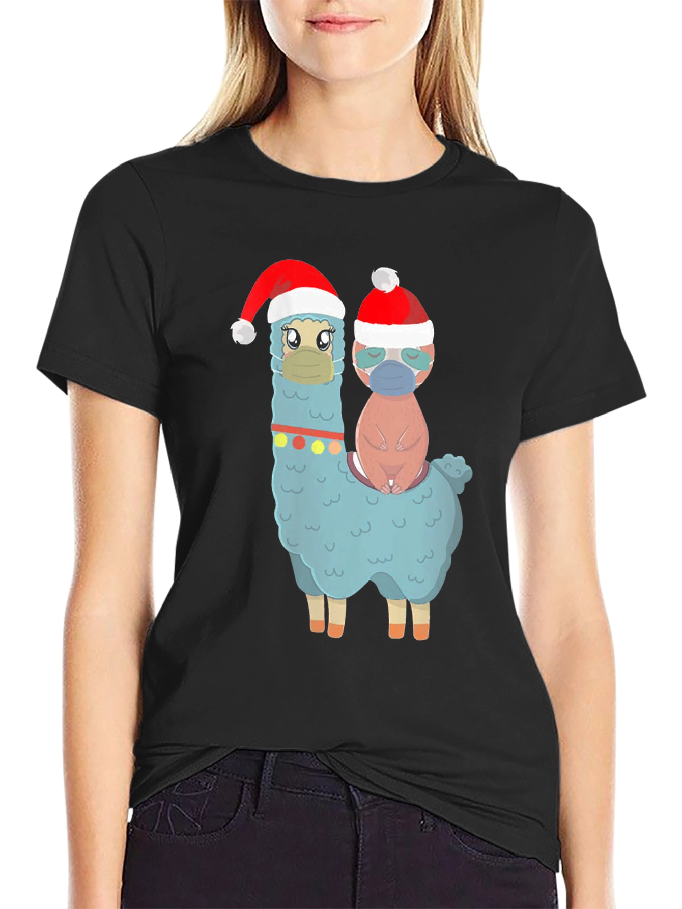 Festive Llama & Friend Christmas T-Shirt - 2