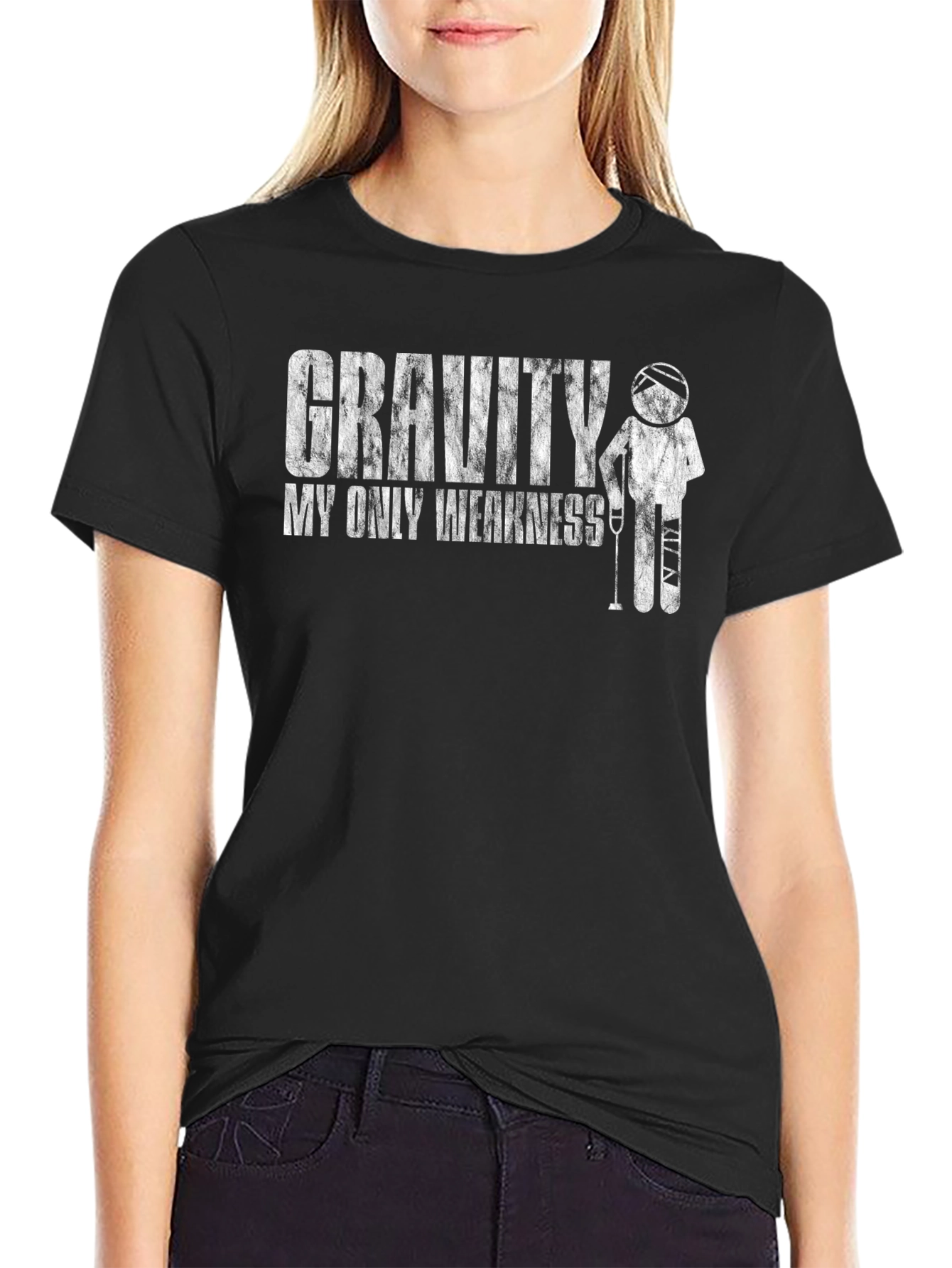 Black Gravity My Only Weakness Graphic T-Shirt Funny Humor Tee view 2
