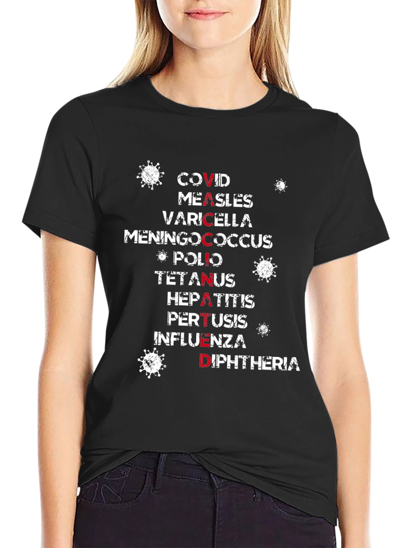 Vaccinated Protection T-Shirt: COVID, Measles & More - 2